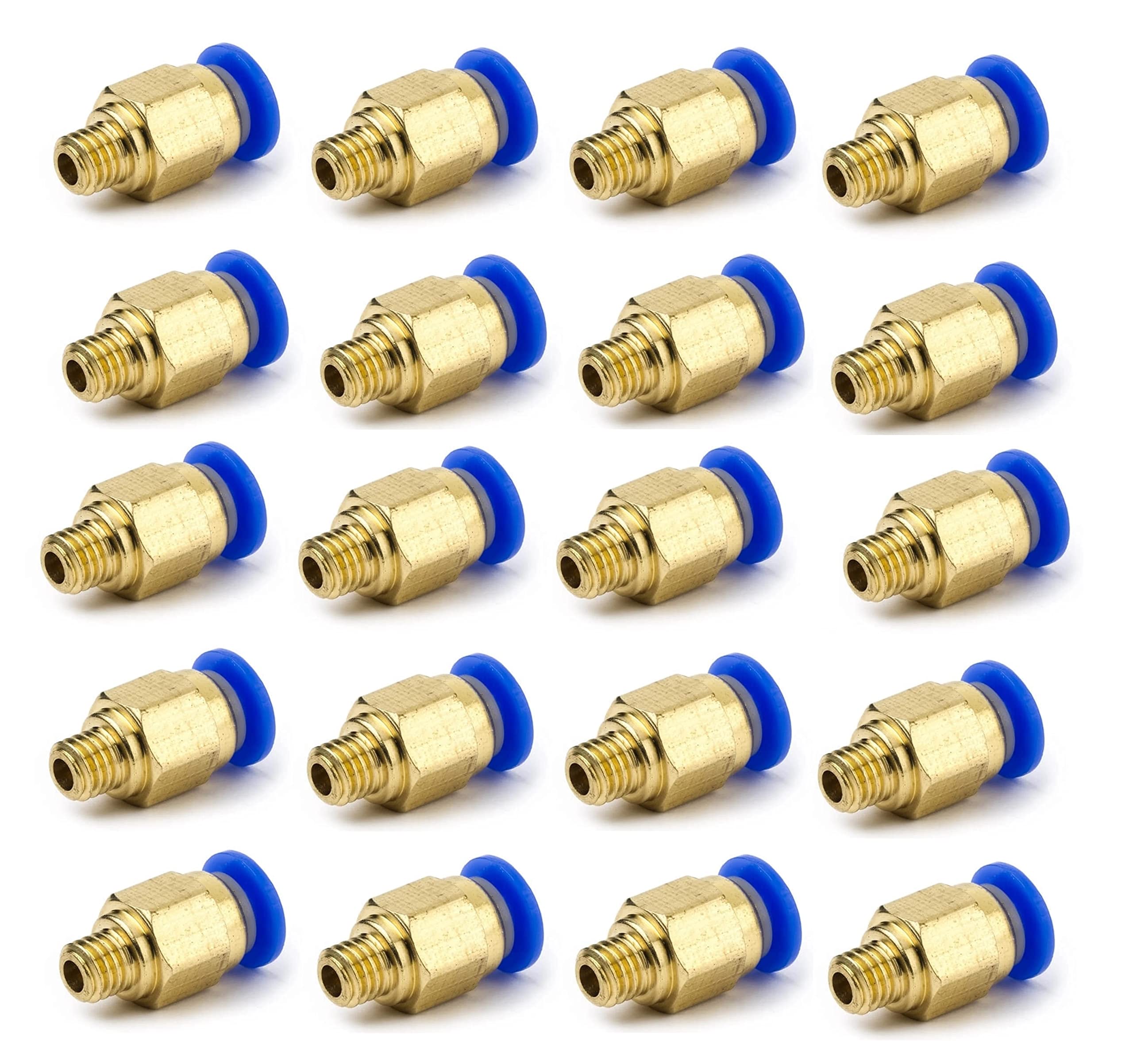 INVENTO 20Pcs PC4-M6 6mm Threaded Pneumatic Fitting Connector for 4mm OD Tube 3D Printer Extruder Bowden Ender 3-picture-12