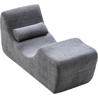 VEVOR Chaise Lounge Recliner for Yoga & Massage, Modern Curved Foam Lounge Chair, Ergonomic Recliner Chair for Stretching Rel