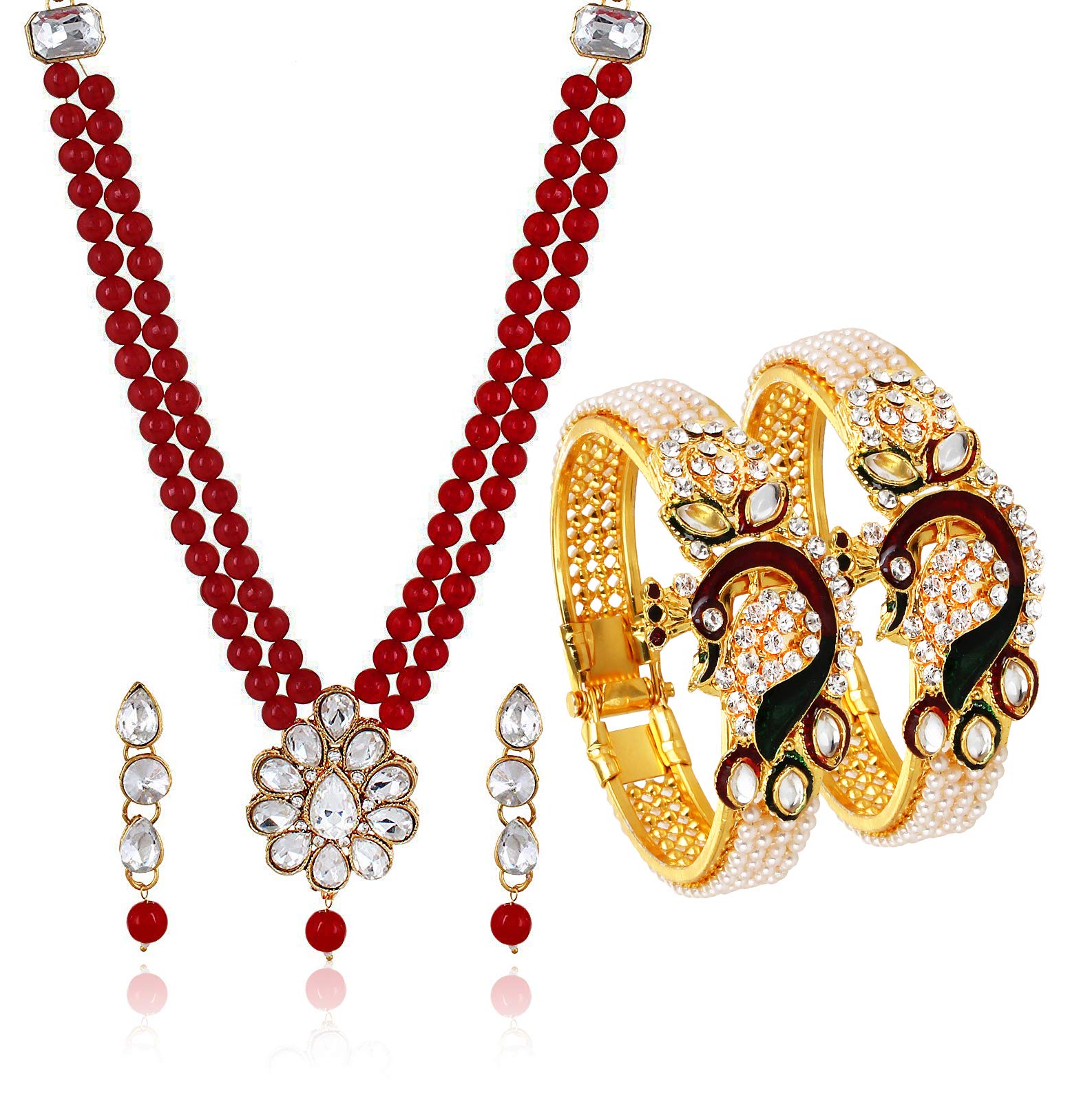 YouBella Jewellery Sets for Women Gold Plated Necklace Jewellery Set with Earrings and Bangles Combo for Girls/Women (B07SYKWK4J) Amazon Price History, Amazon Price Tracker