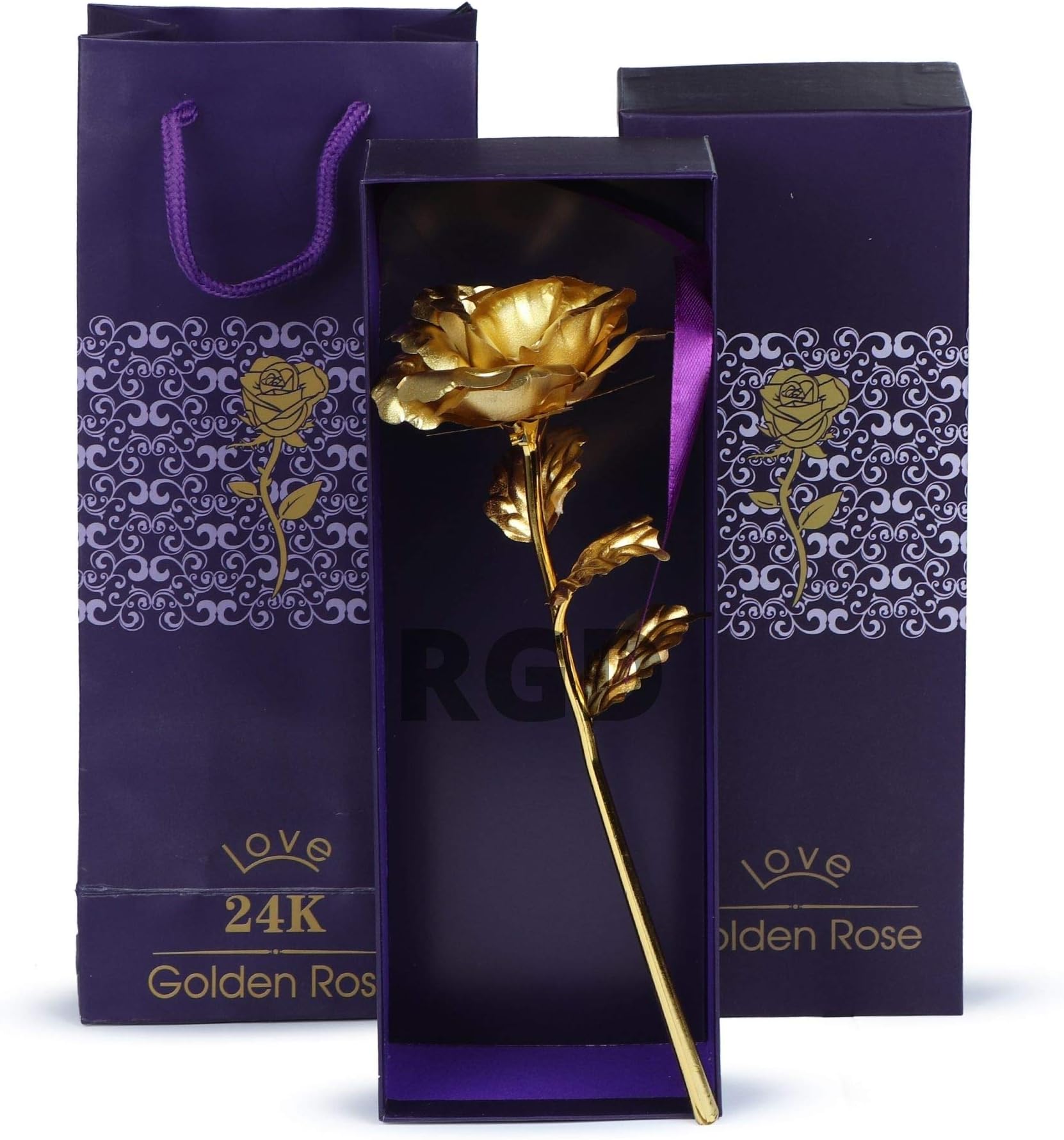 RGD 24 K Gold Plated Red Rose (RGD Artificial G-Rose 10)