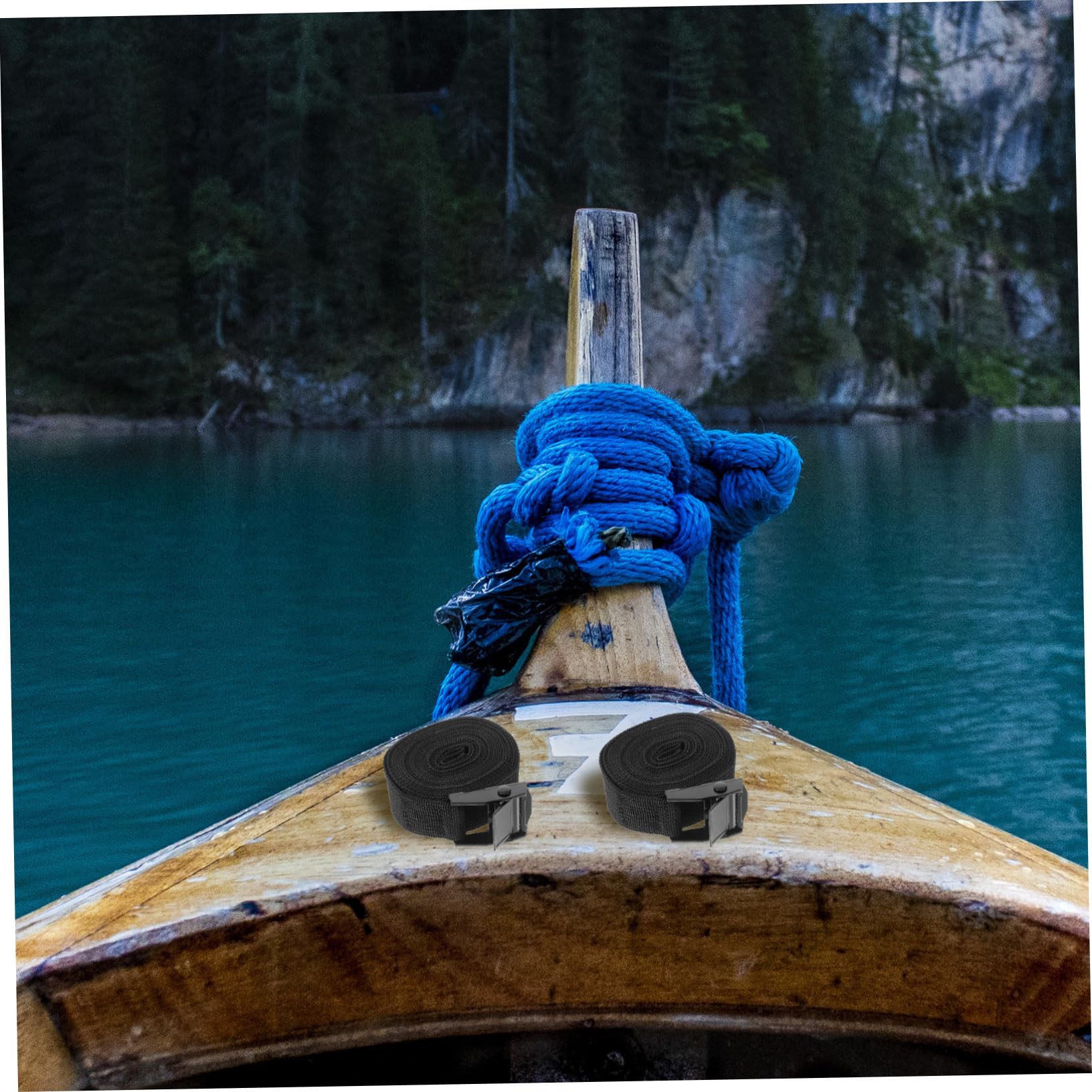 Happyyami Ratchet Tie-Downs Heavy Duty Straps for Kayak Roof Rack Luggage Metal Buckles