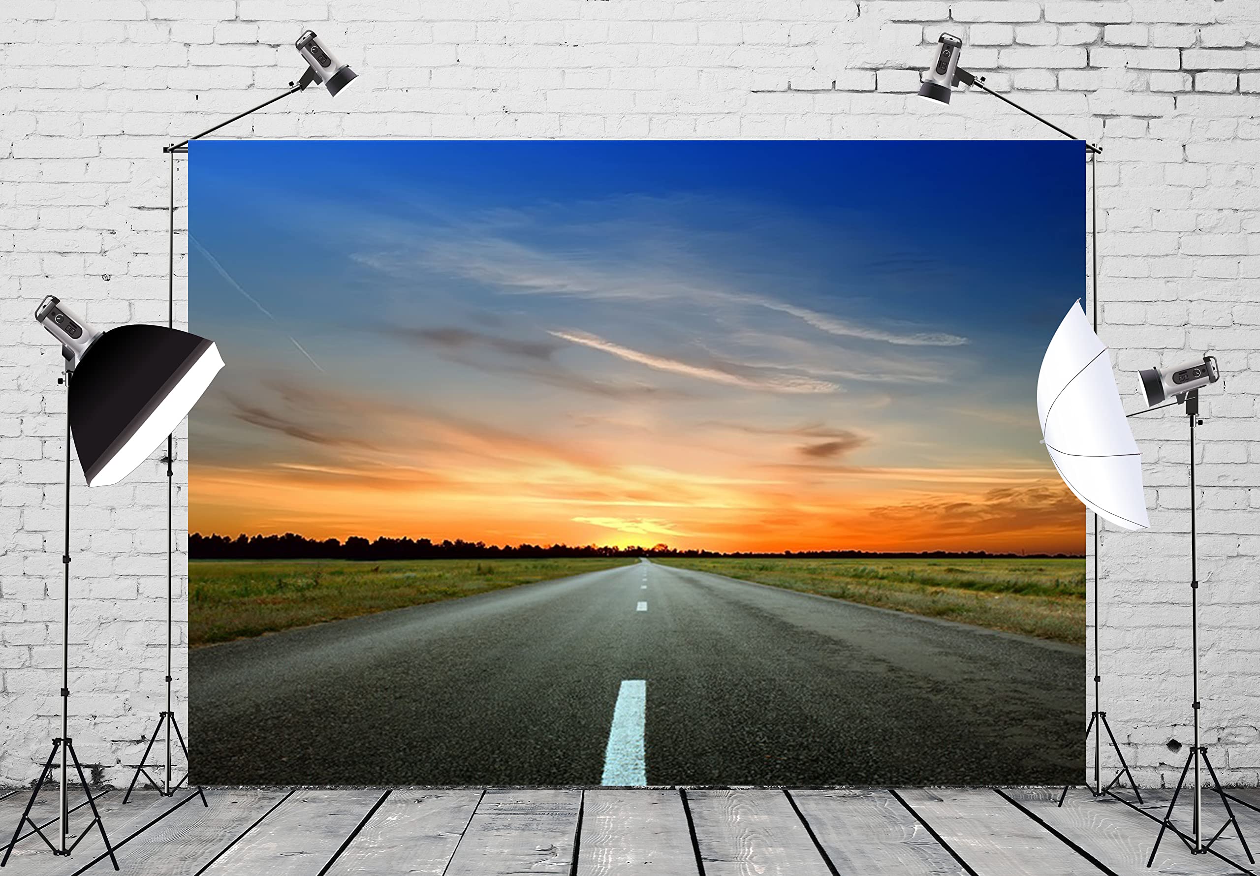 French Riviera Coast Backdrop 7x5ft - Blue Sky Seaside Medieval Town Photo Background