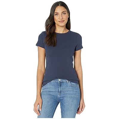 Lilla P 1x1 Rib Short Sleeve Crew Neck T Shirt Women