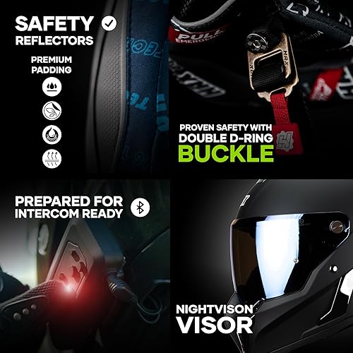 Miniatura 3 de HAX Full Face Snowmobile Motorcycle Helmet for Adult Men and Women - DOT & ECE 22.06 Certified Motocross Helmet