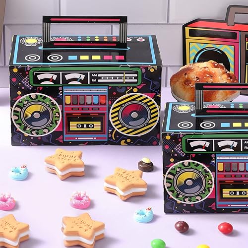 Miniatura 3 de Cajas de recuerdo de fiesta de los años 80, caja de regalo novedosa, cajas de papel de dulces de los años 80, decoraciones de radio retro de los 80,