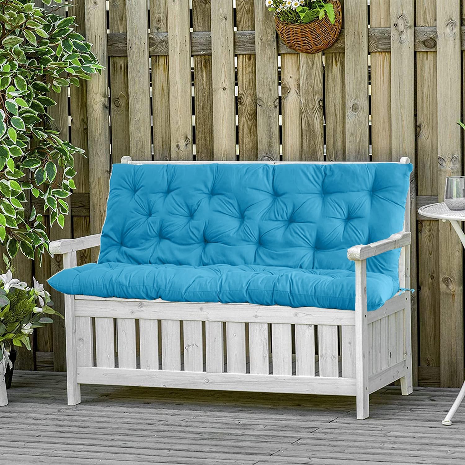 Swing Cushions 3 Seater Replacement, Swing Replacement Cushions Waterproof Porch Swing Cushions 2-3 Seater Outdoor Swing Cushions for Outdoor Furniture (Sky Blue, 40x60 in)