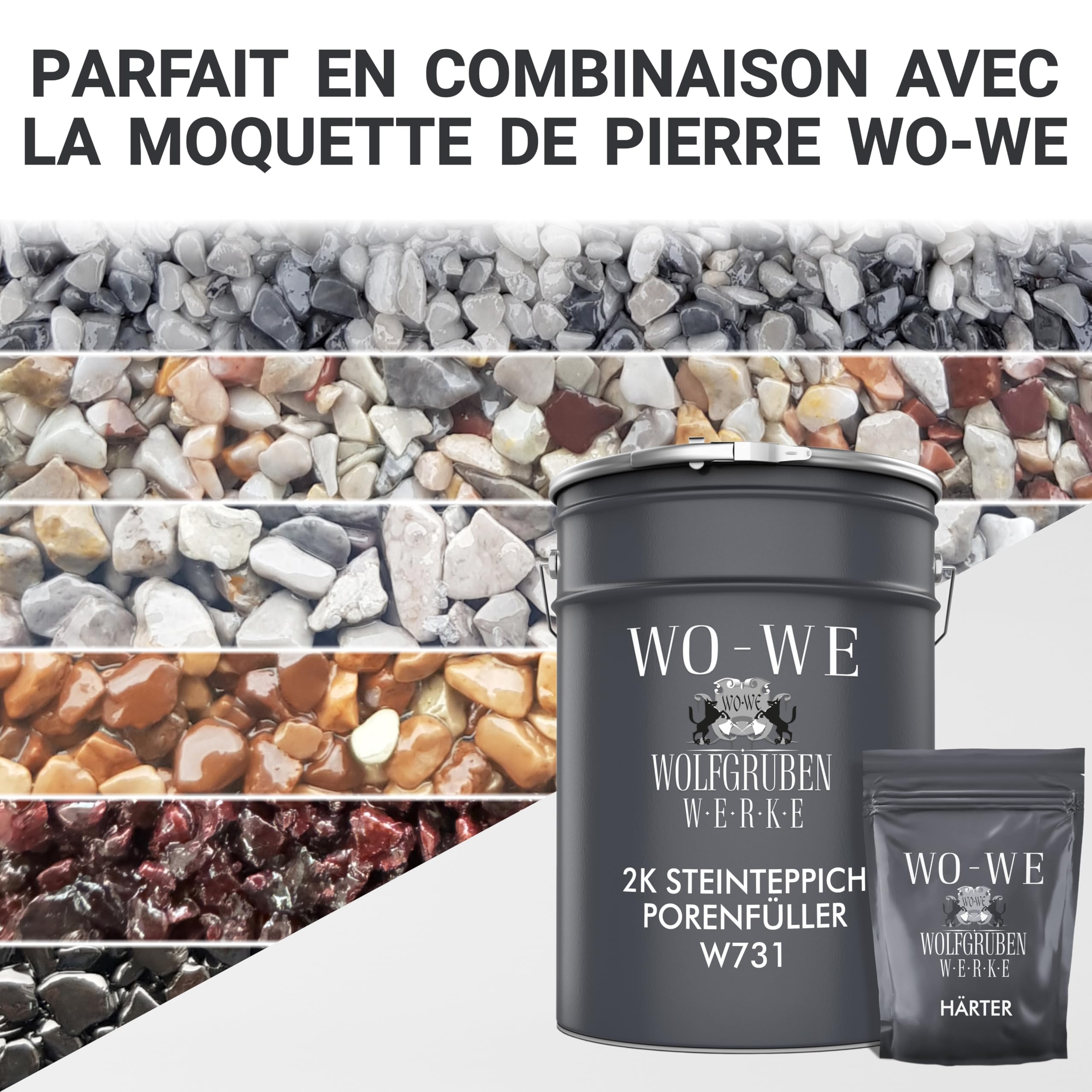 Résine époxy Bouche-pores de moquette de pierre Protection UV extérieure W731 Imperméable - 3Kg