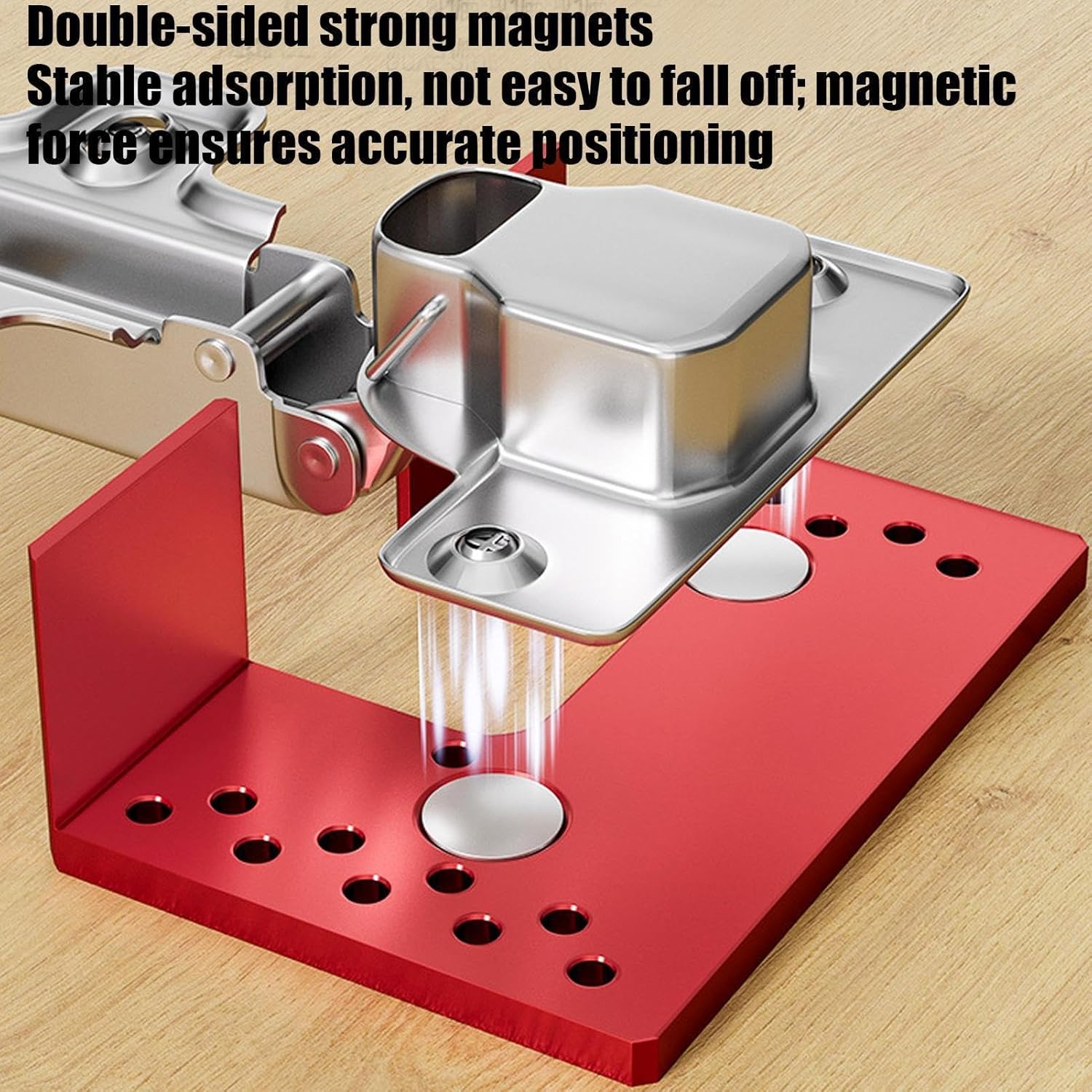 Cabinet Hinge Repair Plate, Furniture Fixing Tool, 60g, Aluminum Alloy Magnetic Lightweight Precision Plate, Door Repair Bracket, Easy to Use, for Home House Kitchen Bathroom