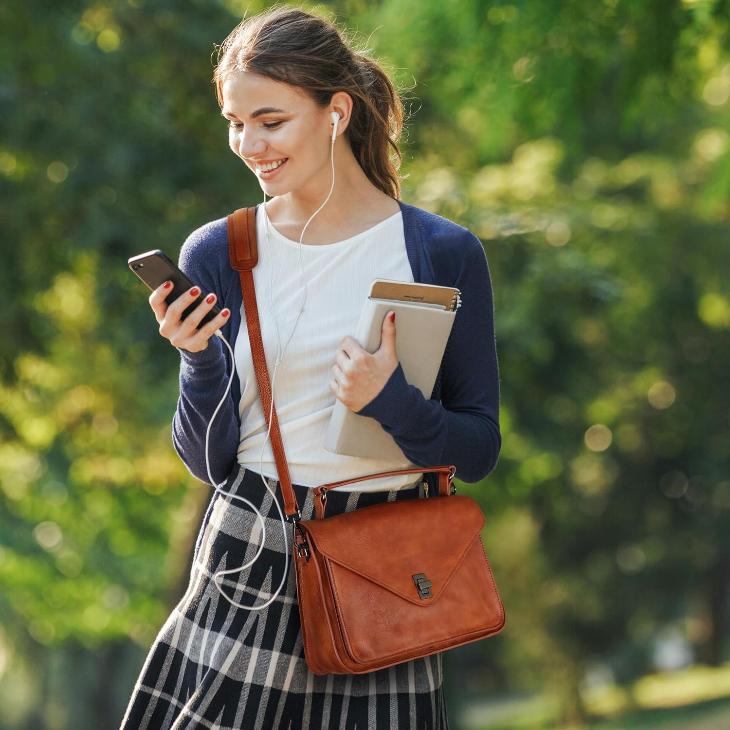 HESHE Genuine Leather Purses and Handbags for Women Shoulder Bag Satchel Purses Designer Crossbody Bags - Image 2