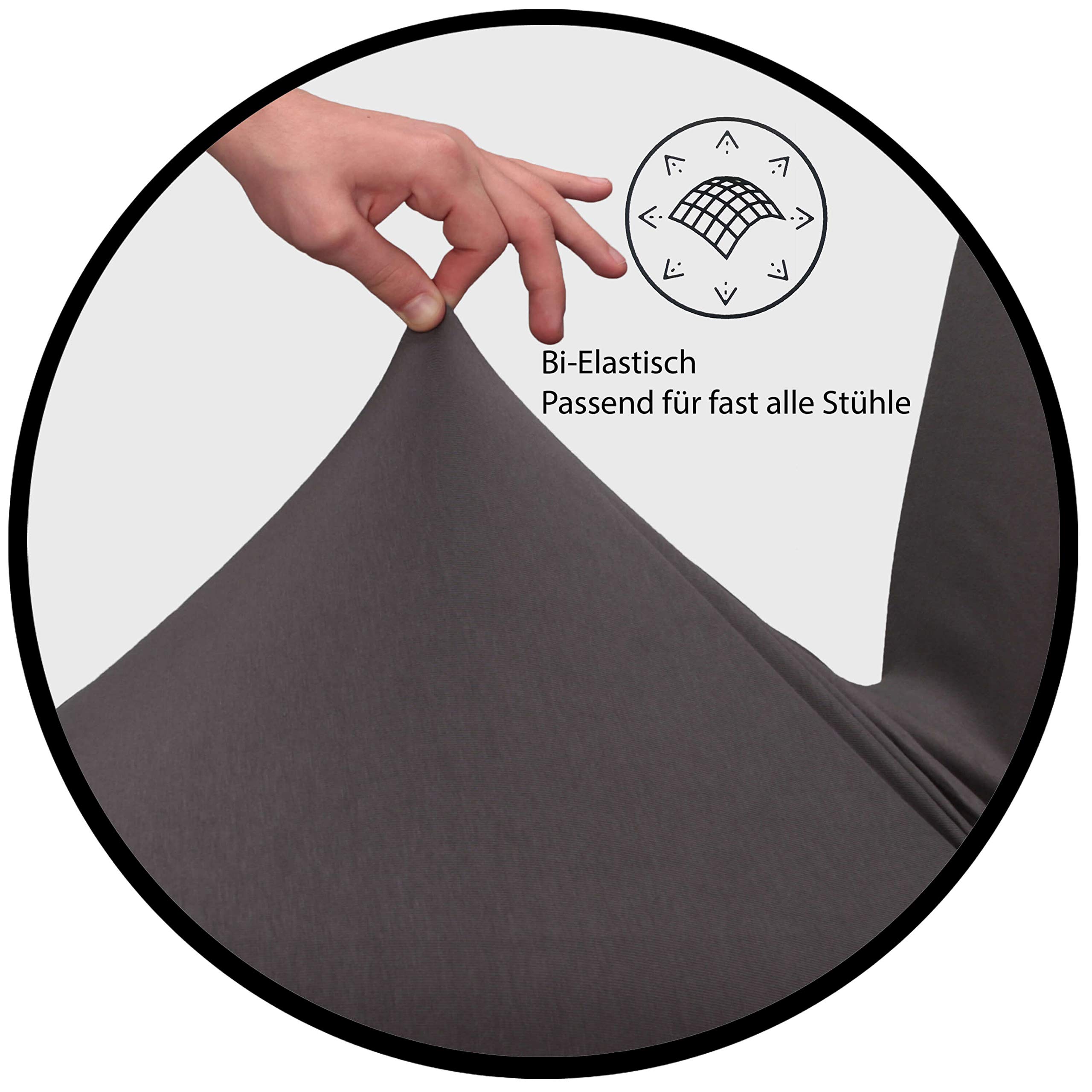 Staboos Stuhlhussen 2er Set - Hohe Elastizität - Stuhlbezug 2er Set - ÖKO TEX Zertifiziert (Creme)