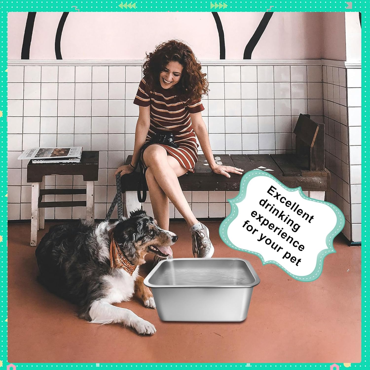 3 Pcs 3 Gallons Extra Large Dog Water Bowl, with 15 Non-Slip Gaskets Stainless Steel Dog Bowl,High Capacity Metal Water Bowls for Large, X-Large Breed Dogs Indoor Outdoor