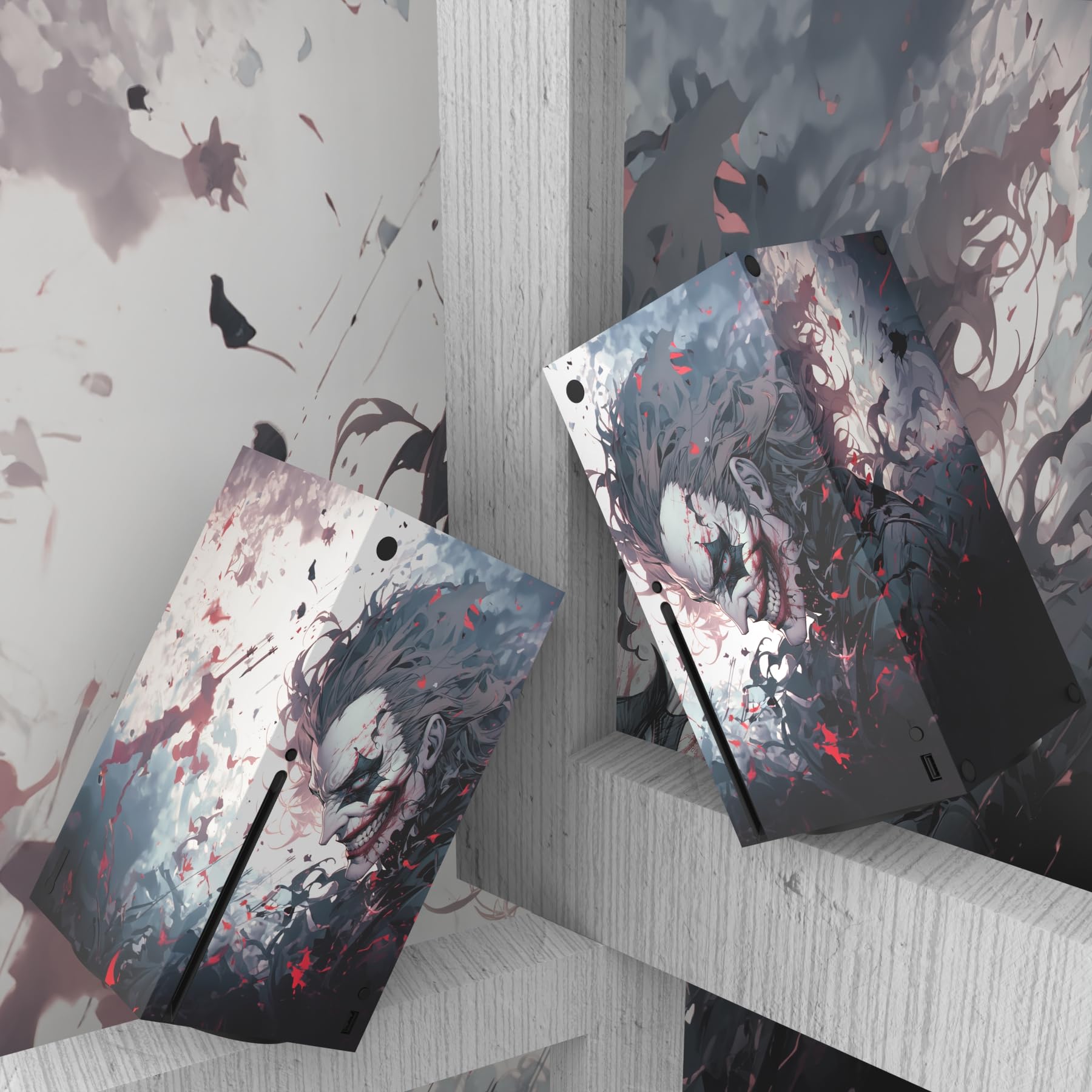 PlayVital Adesivo Skin per Xbox Series X Console&Controller Sticker Decal Cover Vinile per Xbox Series X-Pagliaccio Sangue