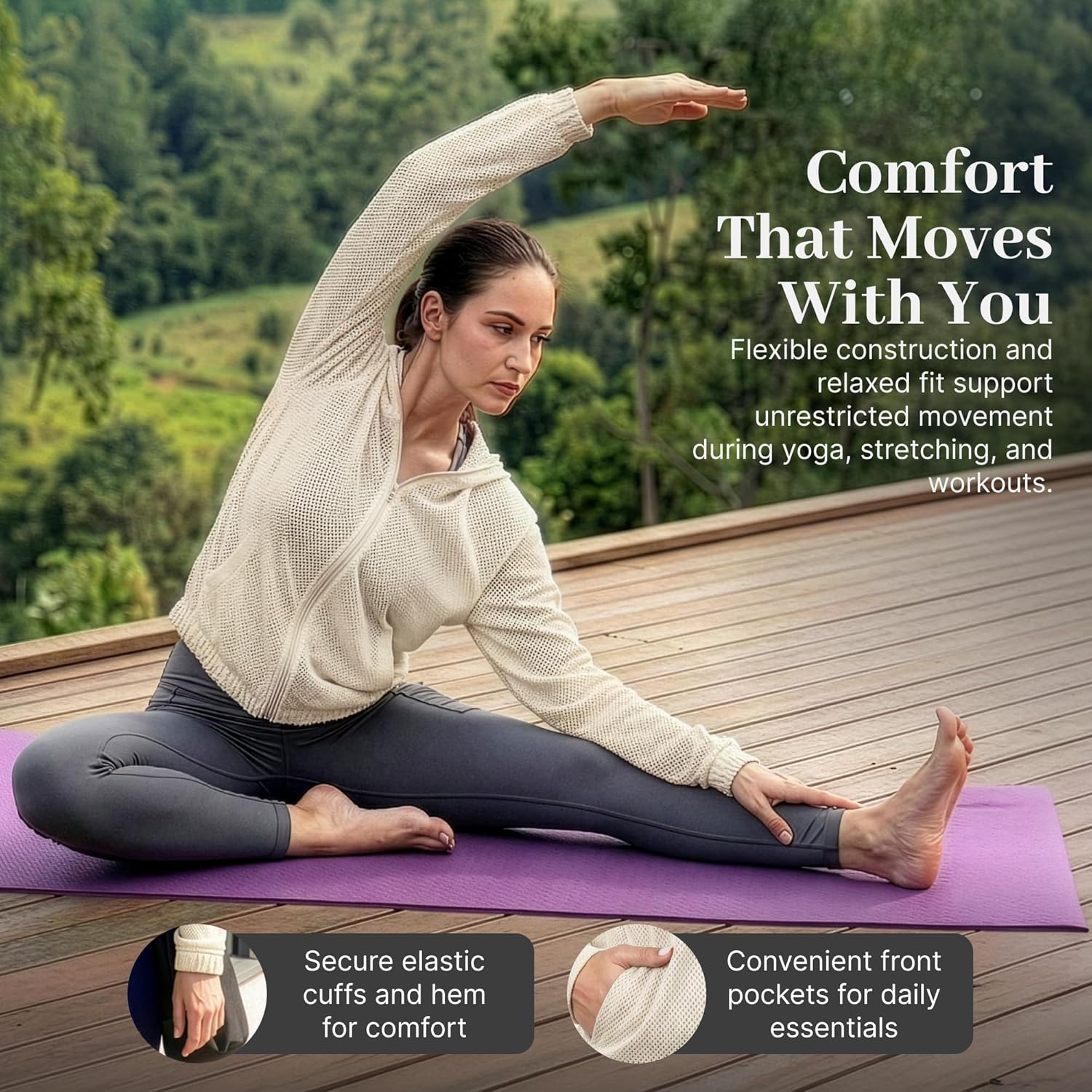 Women’s Lightweight Mesh Zip-Up Hoodie Breathable Full-Zip Activewear Jacket - Image 4