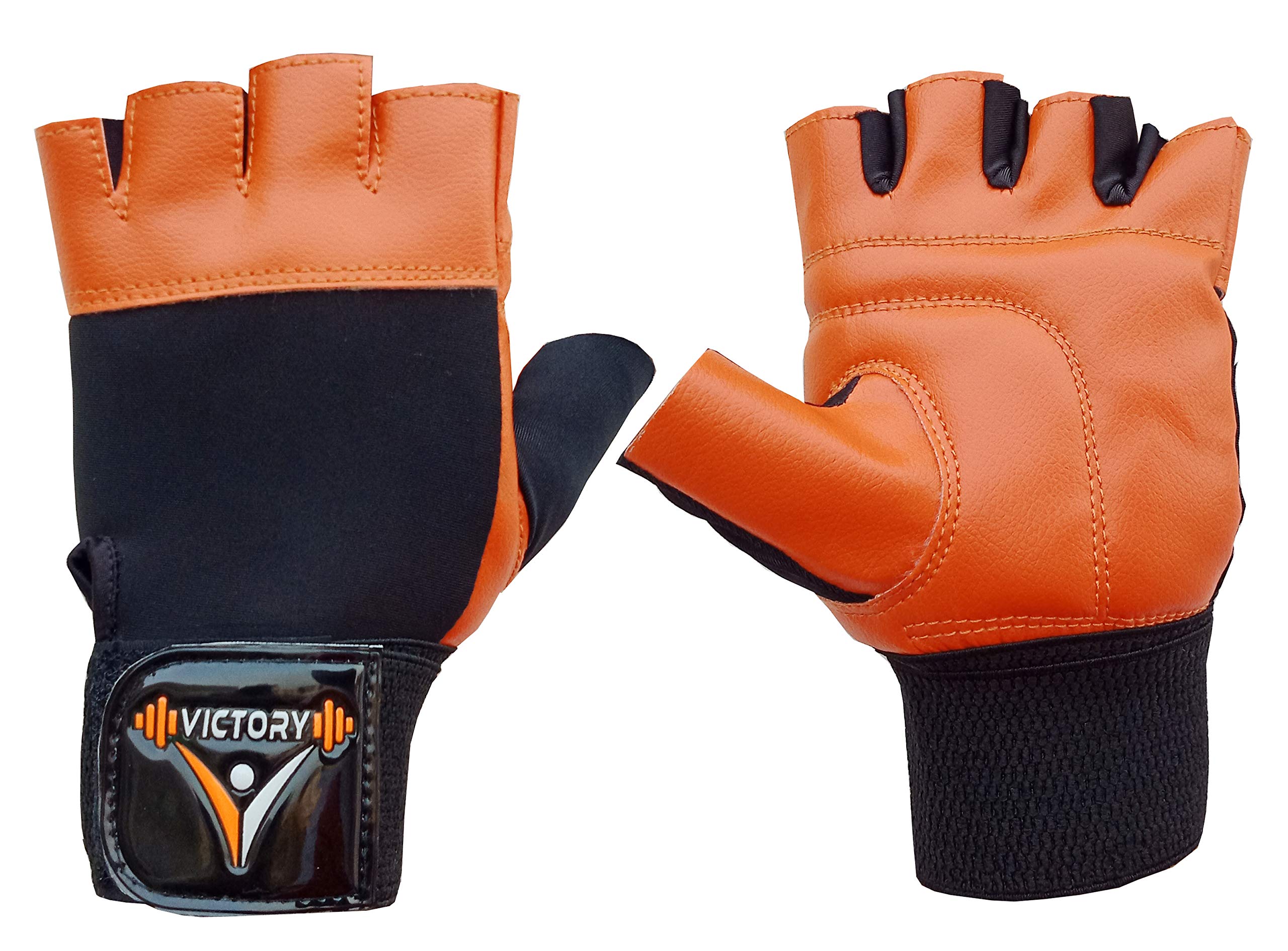 Victory Weight Lifting Gym Glove (Made in India) for Training,Exercise and Gym # Man,Woman # Orange -102-image-36