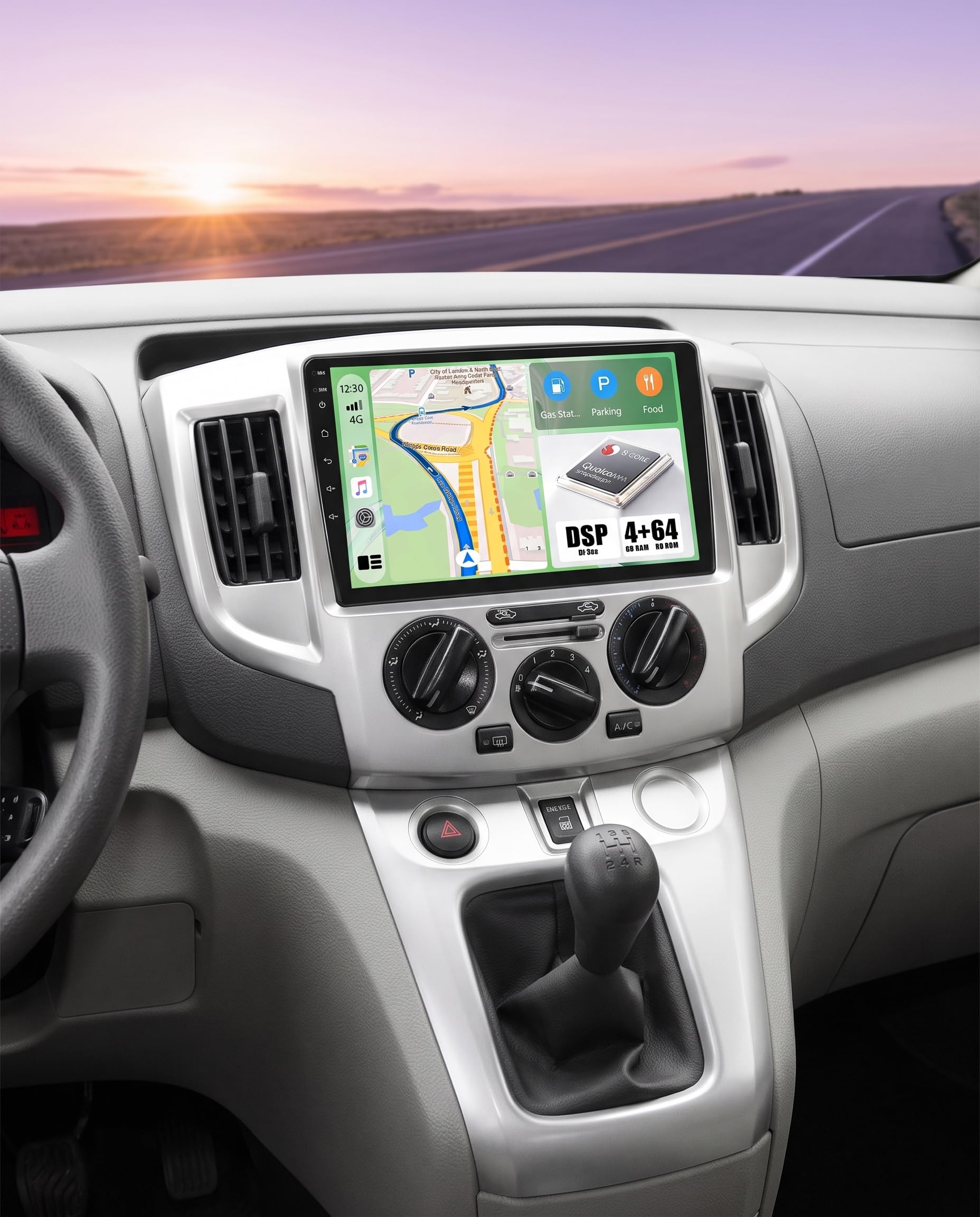 Hikity Qualcomm Snapdragon 8 Core 4+64G Android 15 Autoradio para Nissan NV200 2009-2018 Wireless CarPlay Android Auto IPS Pantalla Táctil 9" BT5.1/Disipación del Calor/GPS WiFi FM RDS SWC DSP