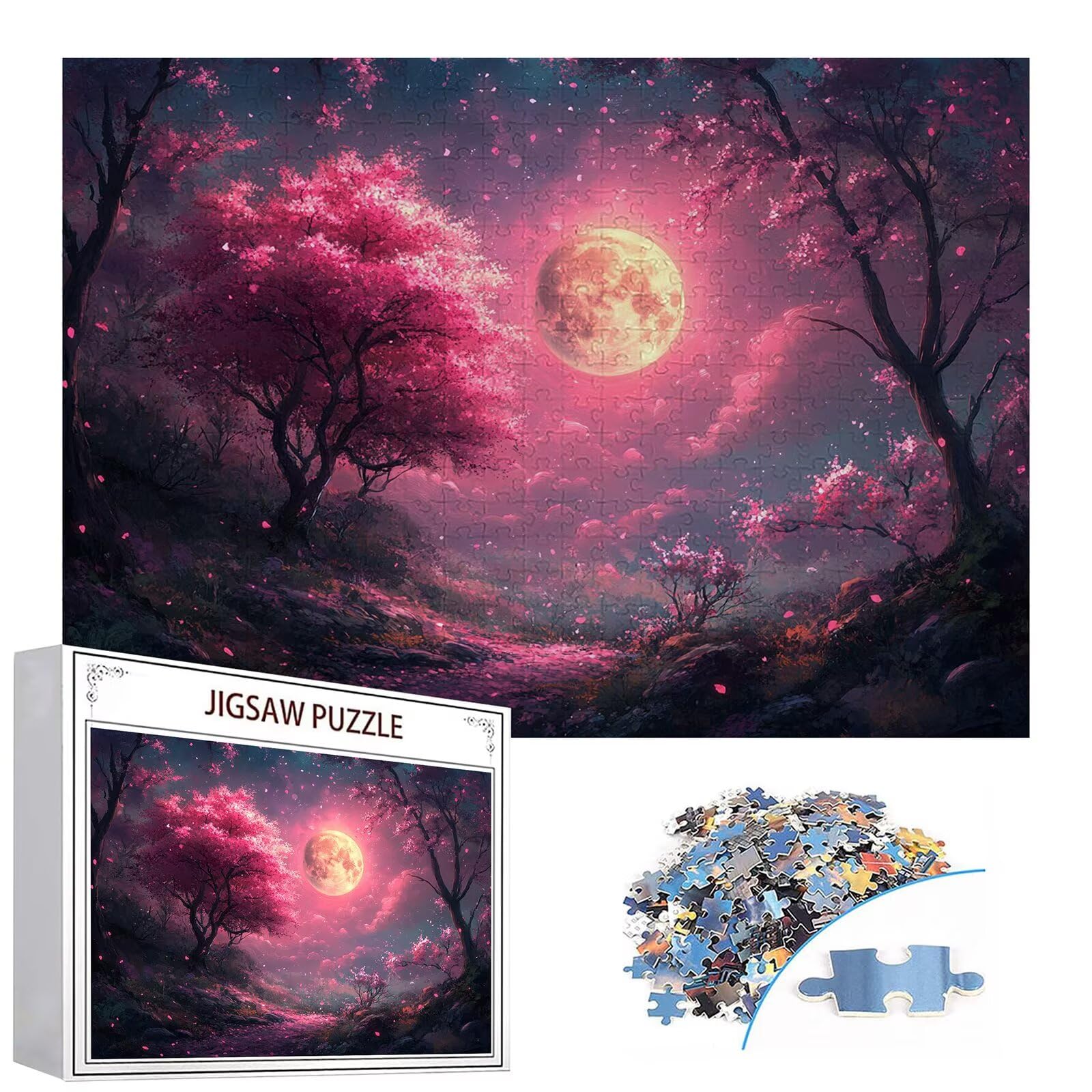 Puzzle 4000 elementów księżyc drzewo dla dorosłych 141 x 87 cm unikalne rzemiosło klasyczne 3D drewniana układanka do rodzinnych gier biznesowych, układanka do samodzielnego wykonania nawet do