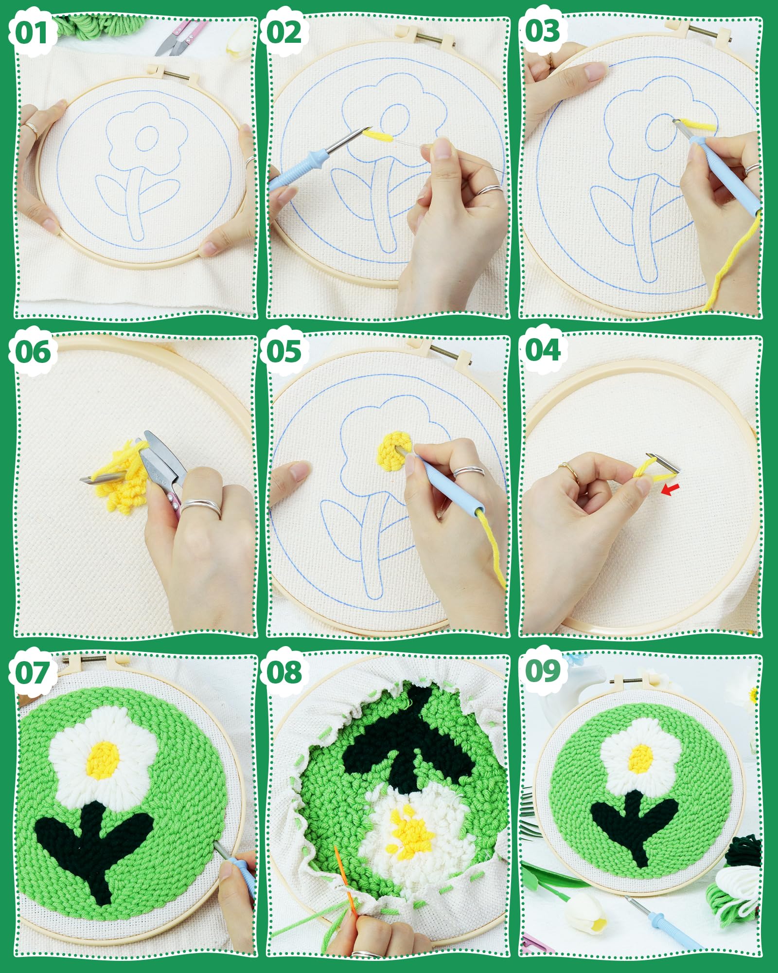 Punch Needle Kit for Beginners - Birthday Cake Patterns -4 Punch Needle Kit for Beginners - Birthday Cake Patterns -4