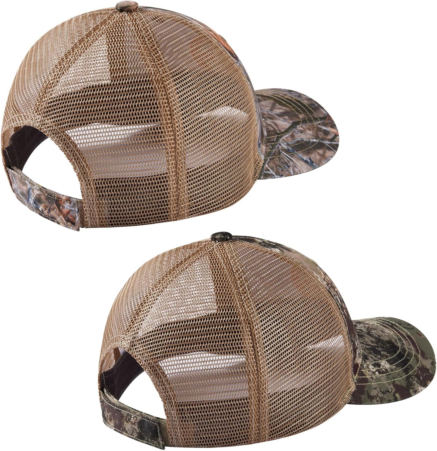 BASSDASH 2 Pack Altimate Fishing Hunting Hat Mesh Back for Men Women Adjustable Baseball Trucker Cap Camo Blaze Orange - Image 4