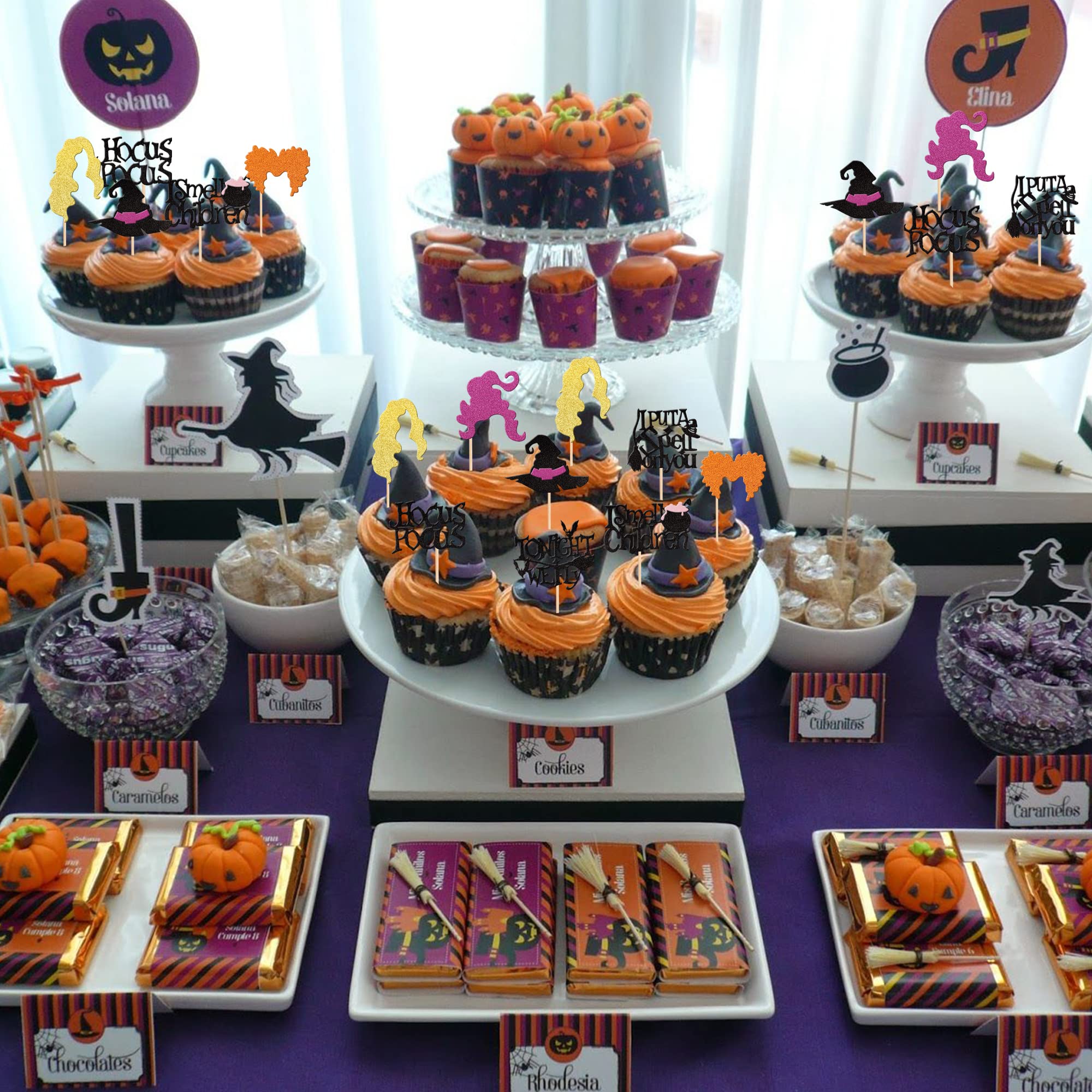 24 X Cupcake-Topper 'Hokus-Pokus' – Halloween-Deko Für Kuchen & Desserts