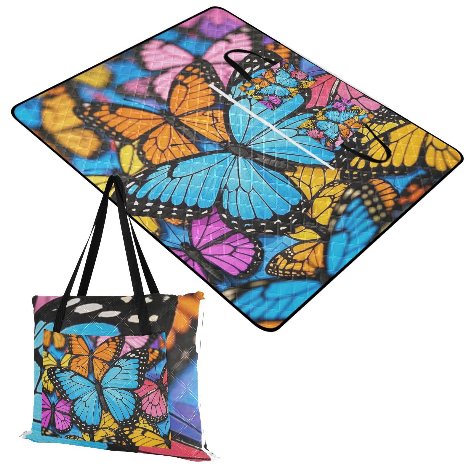 Carino Cartoon Insetto Farfalla Colorato Impermeabile Picnic Coperte Grande Picnic Accessori Picnic All'aperto per Outdoorsy Persone Regali di Primavera Manta para la Playa