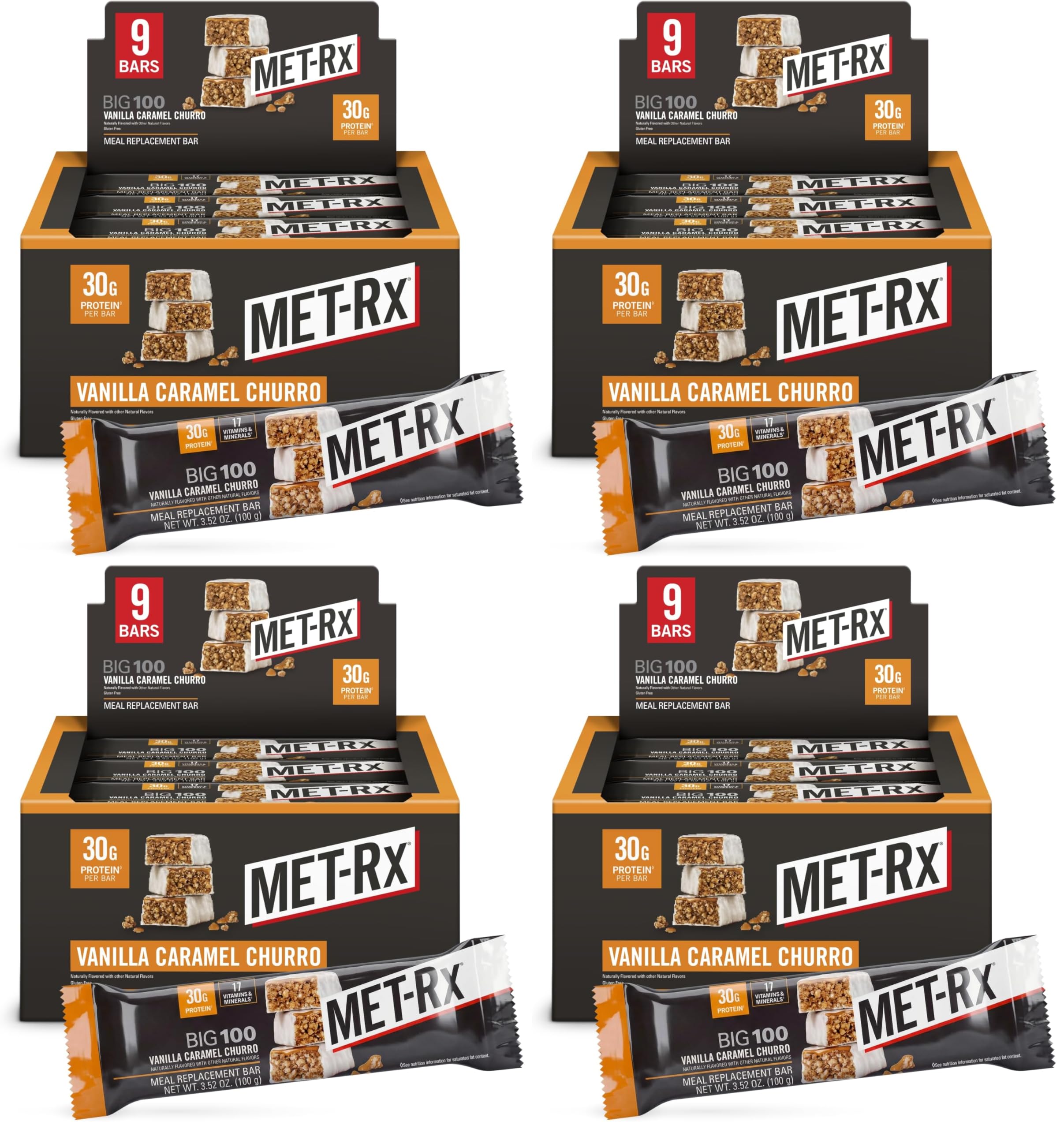 MET-Rx Big 100 Colossal Protein Bars, Healthy Meal Replacement Snack, Variety Pack, 3.52 oz bars, 9 Count (Pack of 3) — Amazon image 9