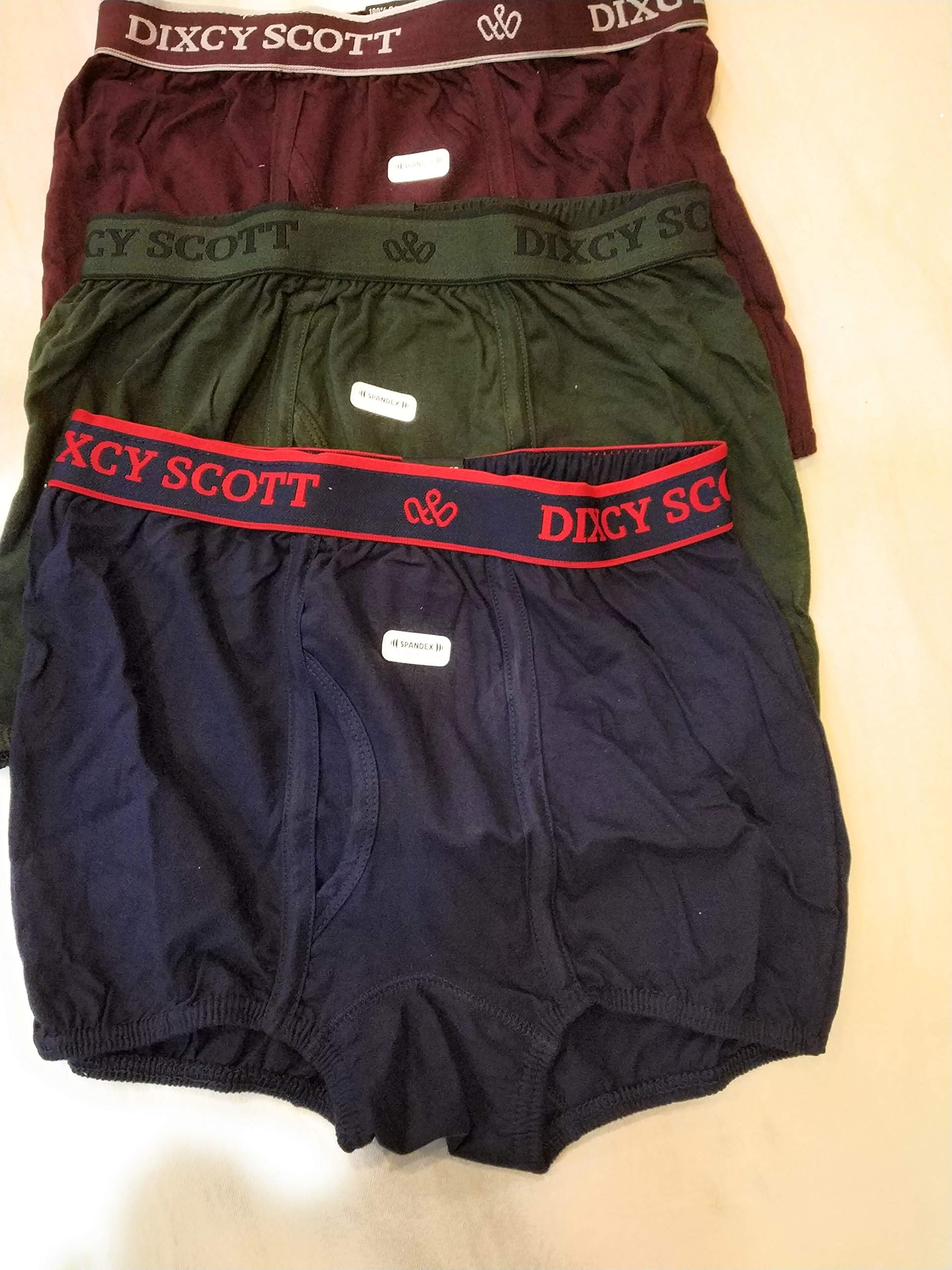 Dixcy Scott Men's Cotton Trunks (Pack of 3) (Color May Vary_Free Size)