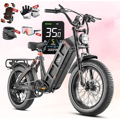 eAhora 2026 Juliet Pro 2 43-31Mph Electric Bike for Adults 5400W Dual Motor Ebike 60V/70Ah 48V/60Ah 200+Miles Long Range Electric Bicycle 20" Fat Tires Full Suspension Electric Mountain Bike