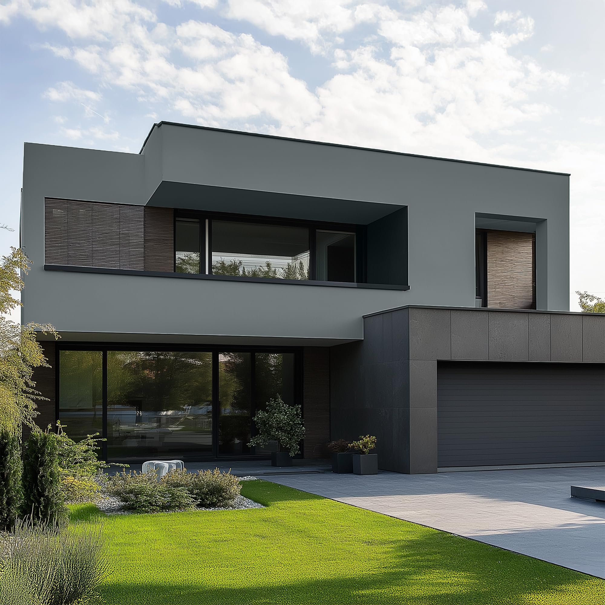 EPODEX EXTERIOR PAINT Fassadenfarbe - Anthrazitgrau Pastell | Sockelfarbe & Außenfarbe, Matt, atmungsaktiv & wetterfest, Für Putz, Beton uvm, 12 kg - 60m² bei einmaligem Anstrich