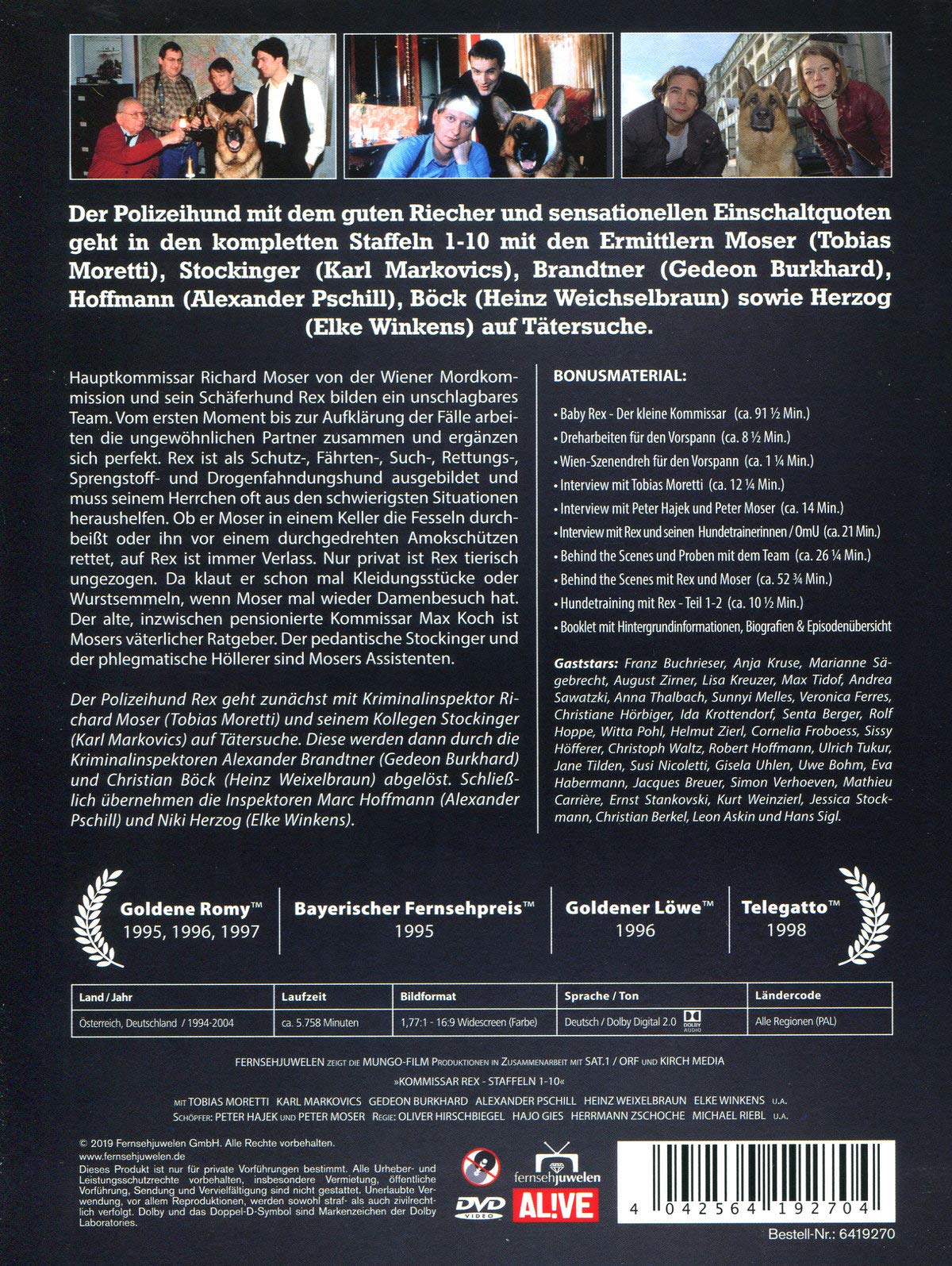 Kommissar Rex - Gesamtedition Staffeln 1-10 (Alle 119 Folgen) + Bonus-Disc (28 DVDs) (Fernsehjuwelen)