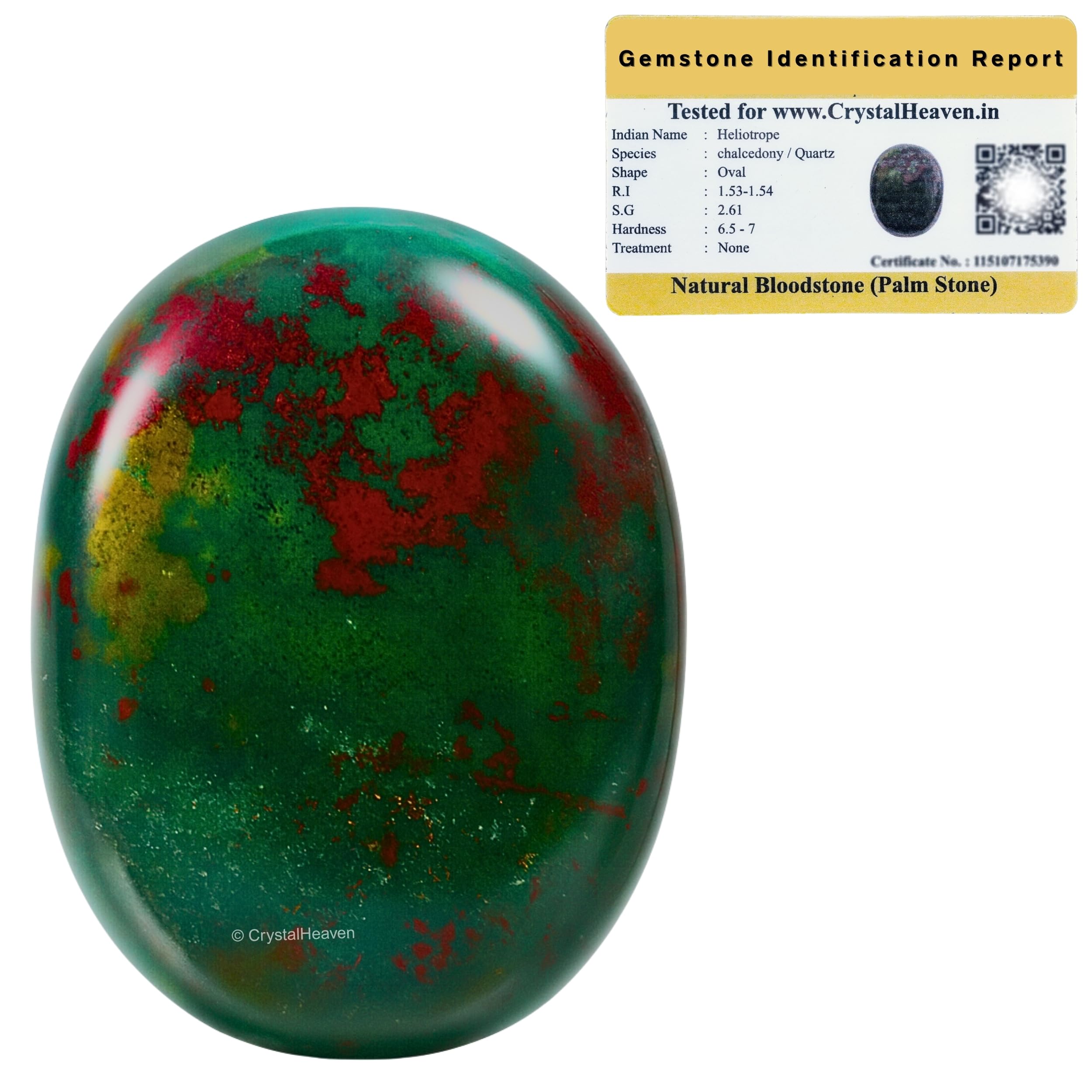 Crystal Heaven Certified Bloodstone Crystal Palm Pebbles Stones For Anxiety Stress Relief Massage-Aaa Grade Original Healing Gemstone Agate Palm Stone For Yoga Meditation Spiritual Reiki Feng Shui