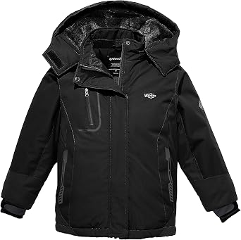 Amazon.com: Wantdo - Chamarra de esquí impermeable con capucha de forro  polar para invierno y nieve, resistente al viento : Ropa, Zapatos y Joyería