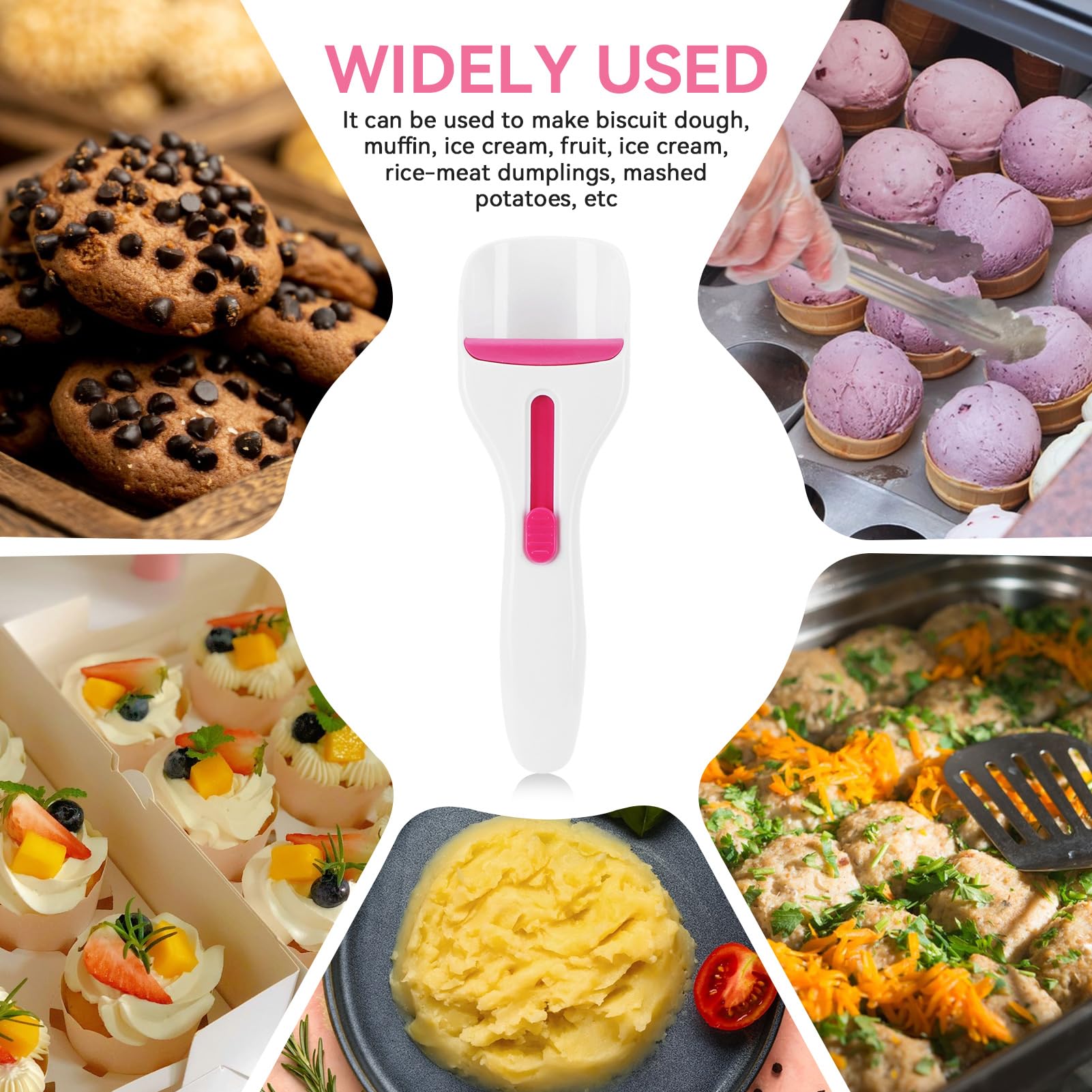 Dosatore per muffin facile da usare, Dosatore per impasto per cupcake con pulsante scorrevole one-touch per impasto per biscotti e pancake