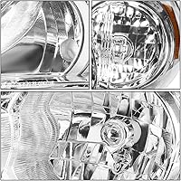 Vista 2 de DNA Motoring Juego de faros compatible con sedán Toyota Corolla 2011-2013, cromado/ámbar, HL-OH-TCOR11-CH-AM