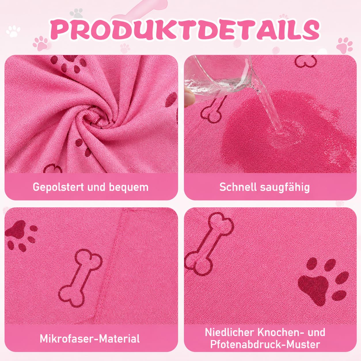 20 Stück Hundehandtücher 100 x 50 cm Mikrofaser Haustier Handtücher Saugstark Schnelltrocknend Hundetuch für Kleine Mittlere Große Hunde Welpen Katzen 10 Farben