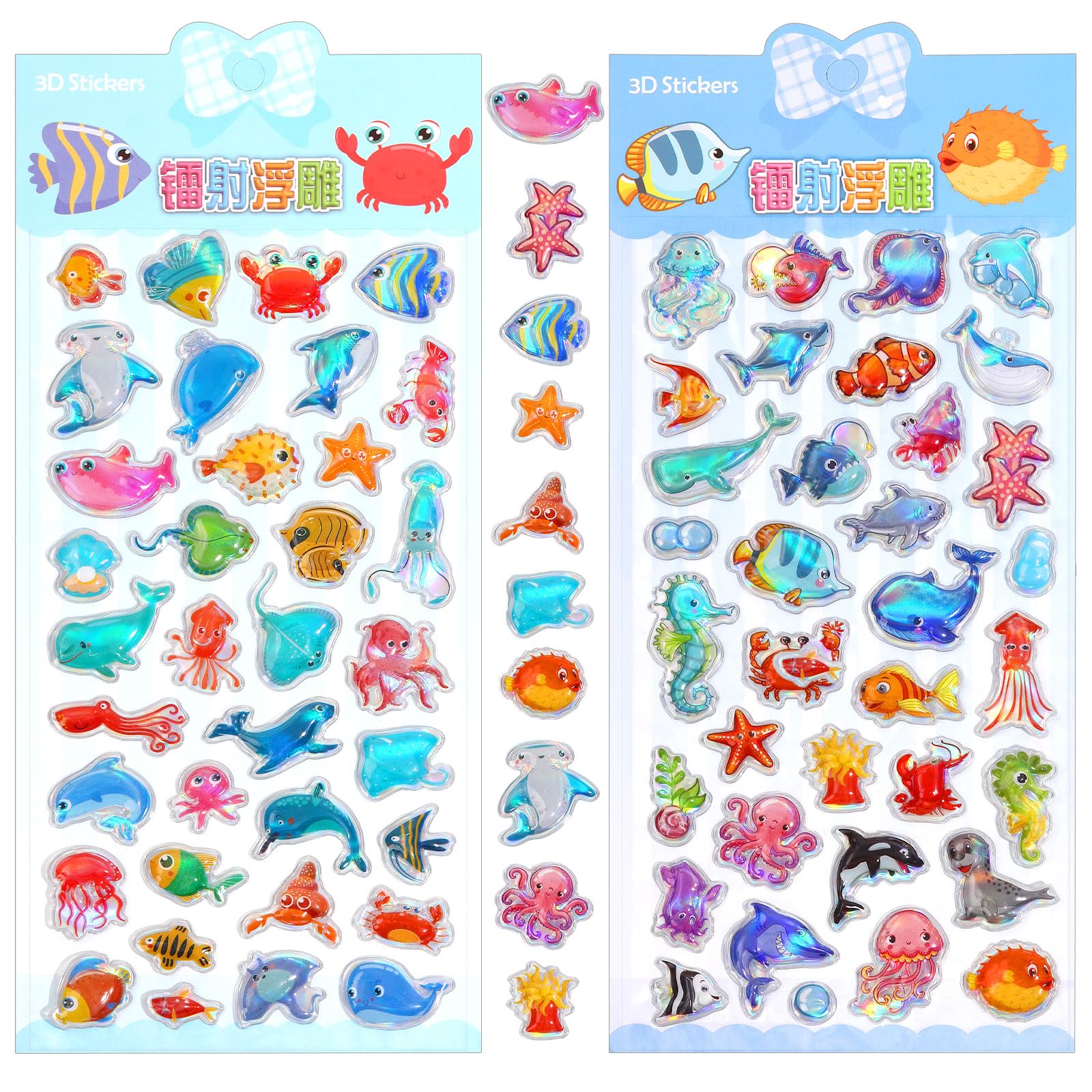 Amazon.co.jp: METBOU ぷっくりシール 立体ステッカー サカナ シール