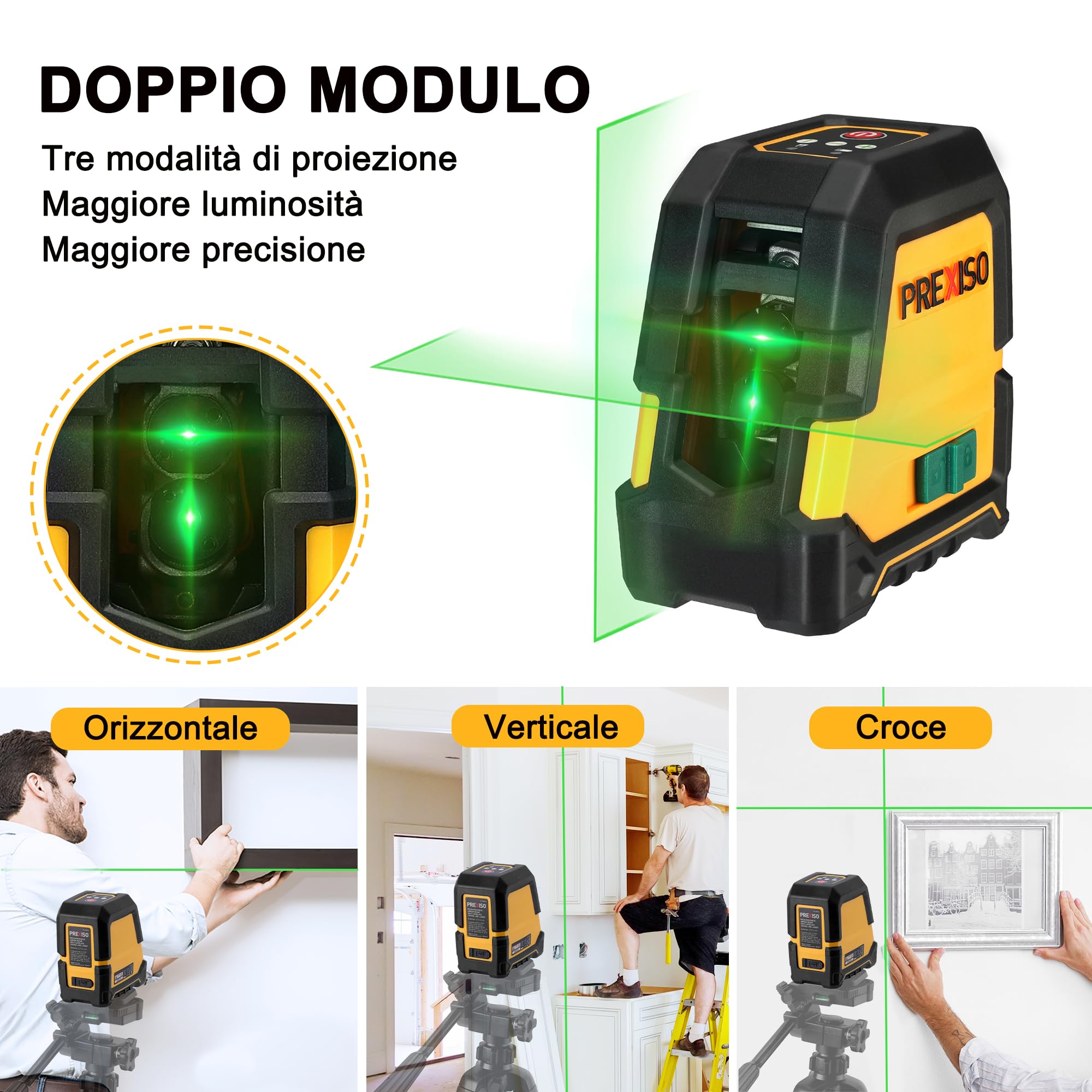 Livella Laser Verde 4x360° Autolivellante IP54 Con Treppiede - Foto 11