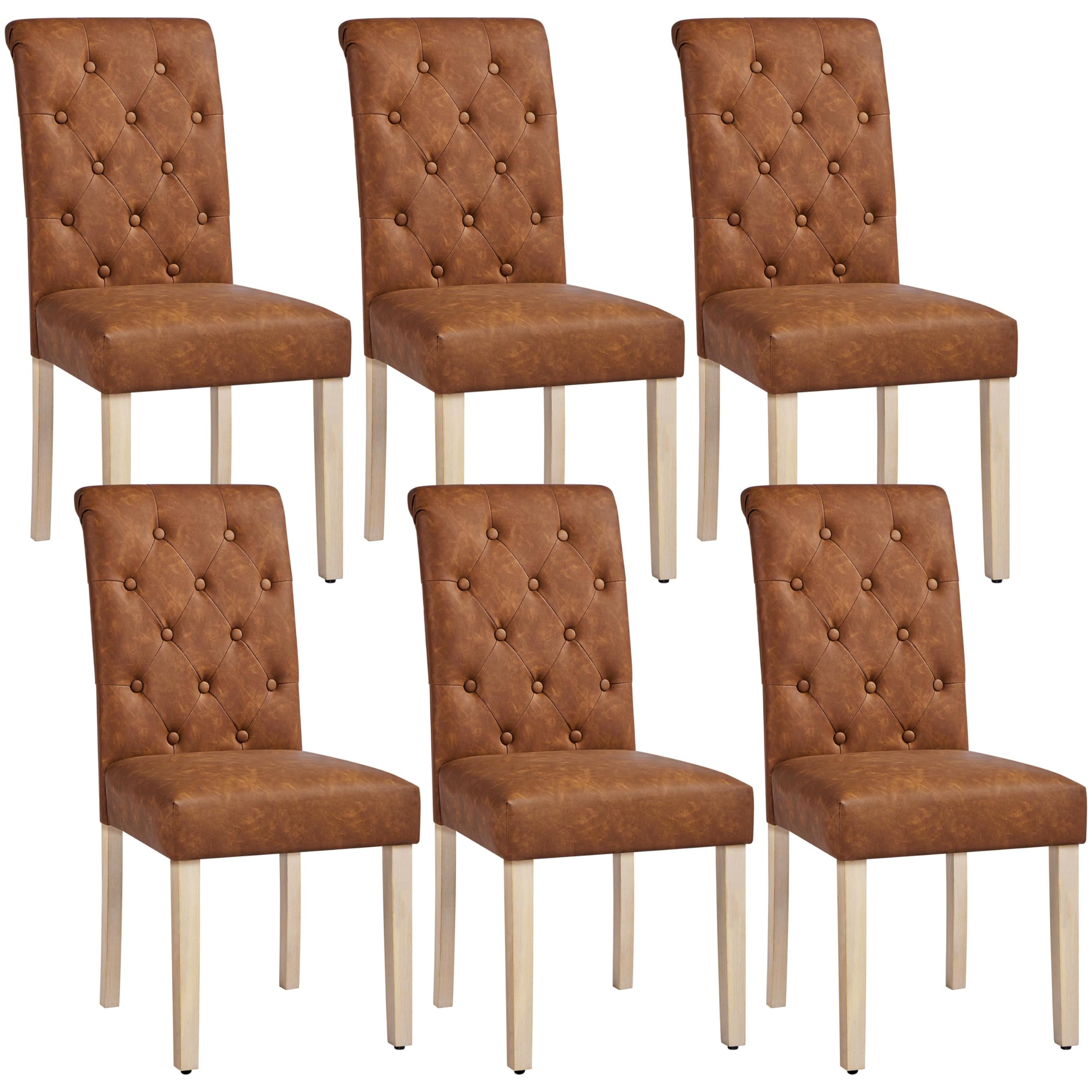 Yaheetech Juego de 2 Sillas de Comedor Silla Acolchada con Respaldo Alto Patas de Madera Silla Tela para Comedor Cocina Negra — view 19