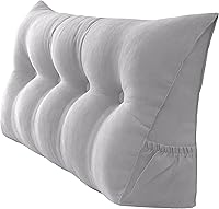 Vista 39 de Almohada triangular de lectura para reposo en cama, cojín grande de refuerzo para respaldo de cabecero, almohada de cuña con funda extraíble y dos