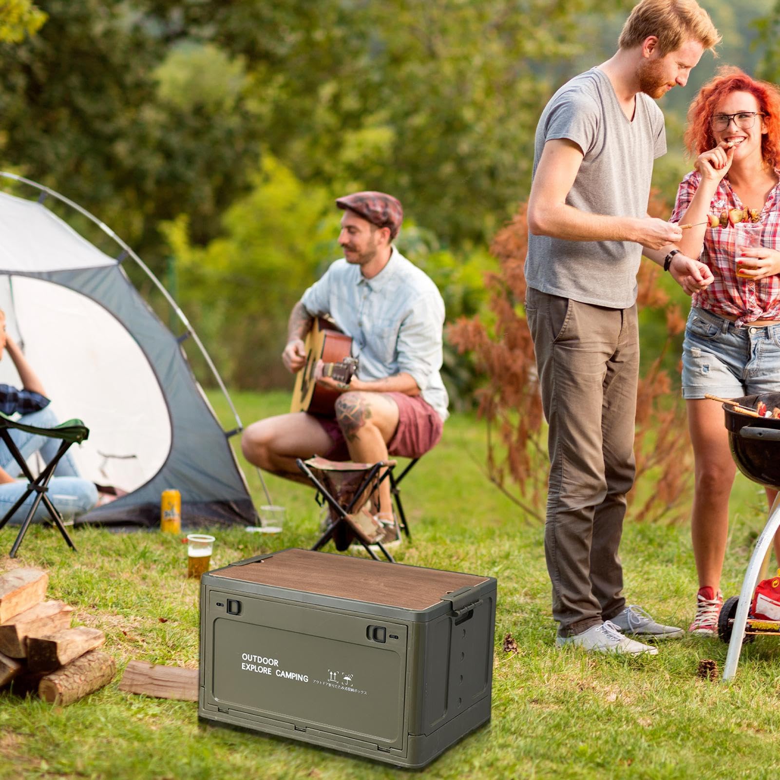 Generisch 60L Camping-Aufbewahrungsbox Aufbewahrungsbox Outdoor Camping Box Campingbox Faltbare Aufbewahrungsboxen Aufbewahrung Boxen Faltbarer Aufbewahrungsbehälter Campings Ausrüstung Für Außenraum