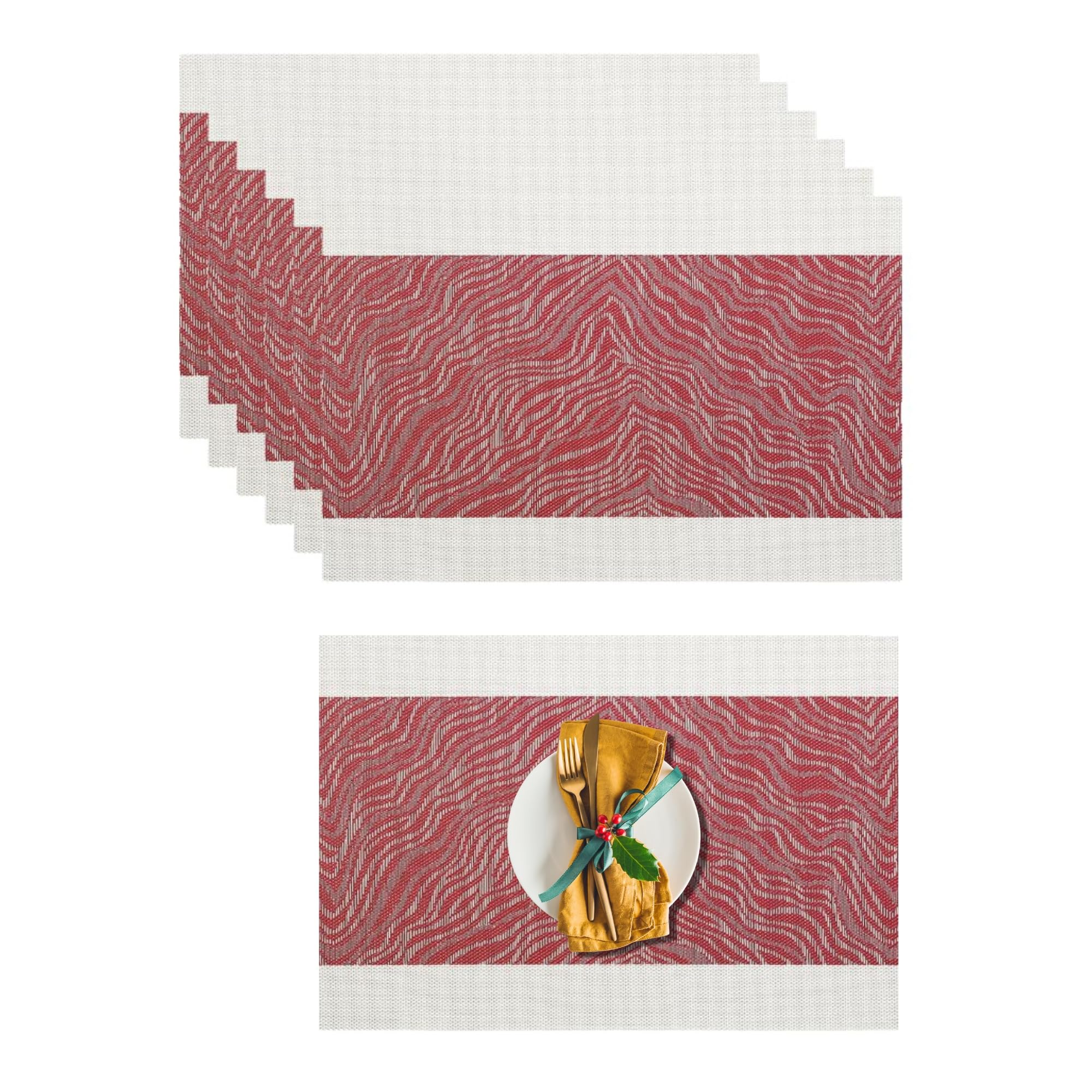 daiDokoro Rectangular Crossweave Woven PVC Vinyl Non-Slip Insulation Heat-Resistant & Waterproof Stain Resistant Washabl