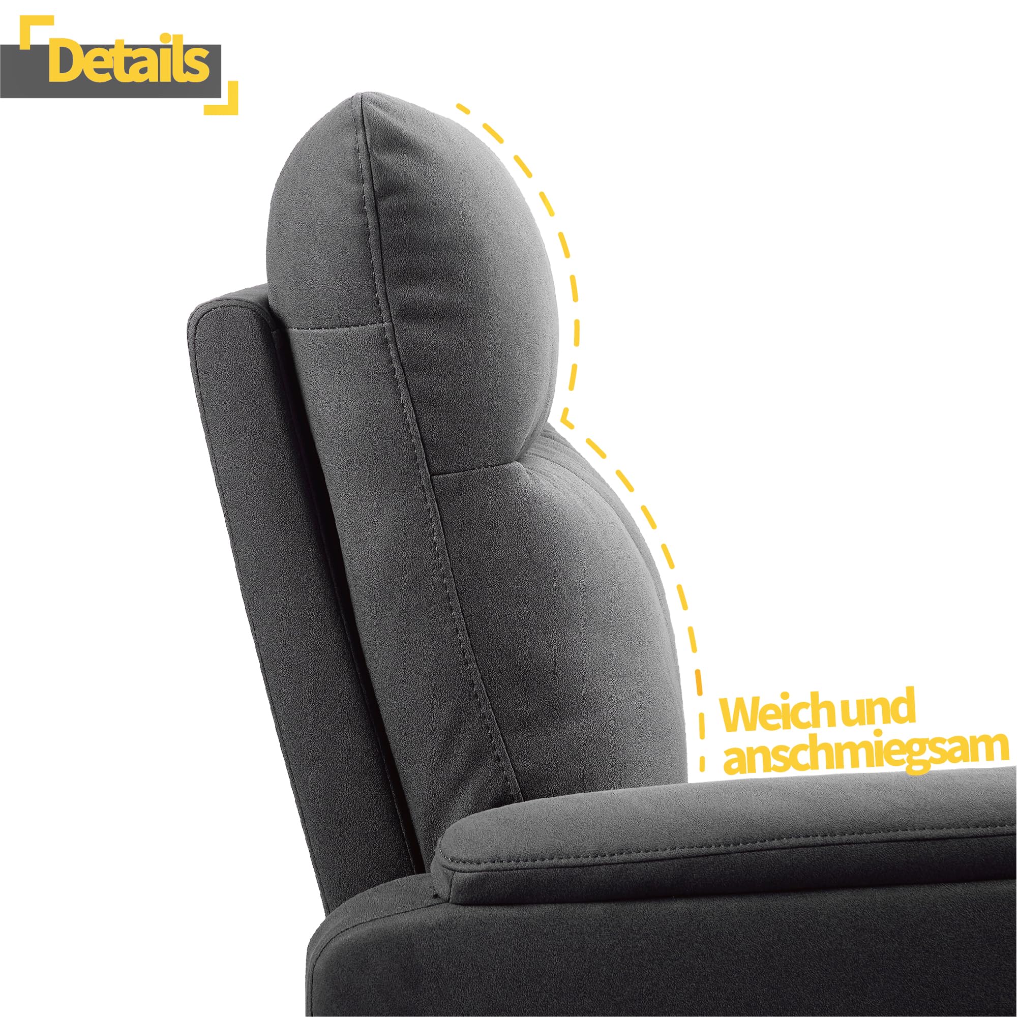 Z-hom Fauteuil de Relaxation - Fauteuil de Massage électrique réglable - Fauteuil Ergonomique pour Regarder la télévision, Travailler et Dormir - Gris