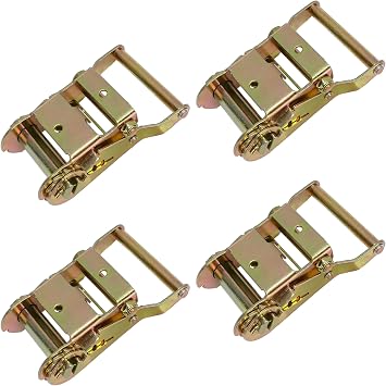Strapworks 2 Inch Metal Ratchet Buckles - Industrial Grade Metals To Create Heavy Duty Ratchet Straps - 4 Pack