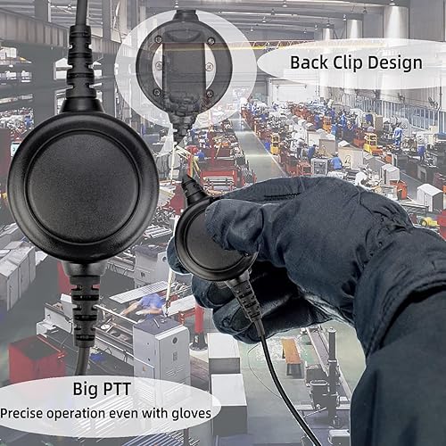 Miniatura 4 de Retevis Auriculares Walkie Talkie con reducción de ruido, auriculares de carreras, para RT22 RT21 H-777 RT68 NR10 RT86 RA89 RA79, compatible con