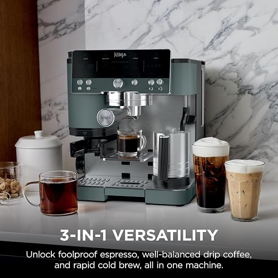Ninja Luxe Cafe Premier Espresso, Drip Coffee & Cold Brew, Green, ES601GY