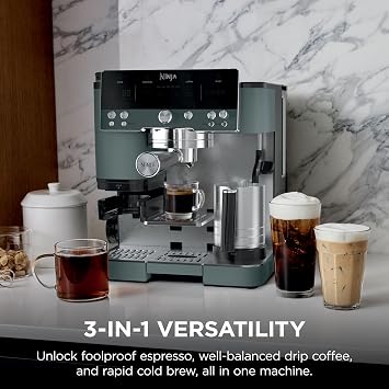 Ninja Luxe Cafe Premier Espresso, Drip Coffee & Cold Brew, Green, ES601GY