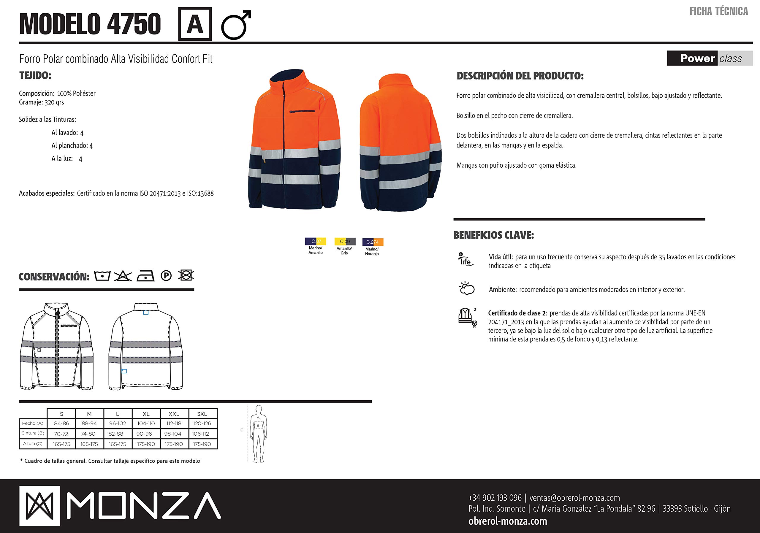 Chaqueta De Trabajo Reflectante Softshell Alta Visibilidad de Hombre Profesional. Ref: 4756