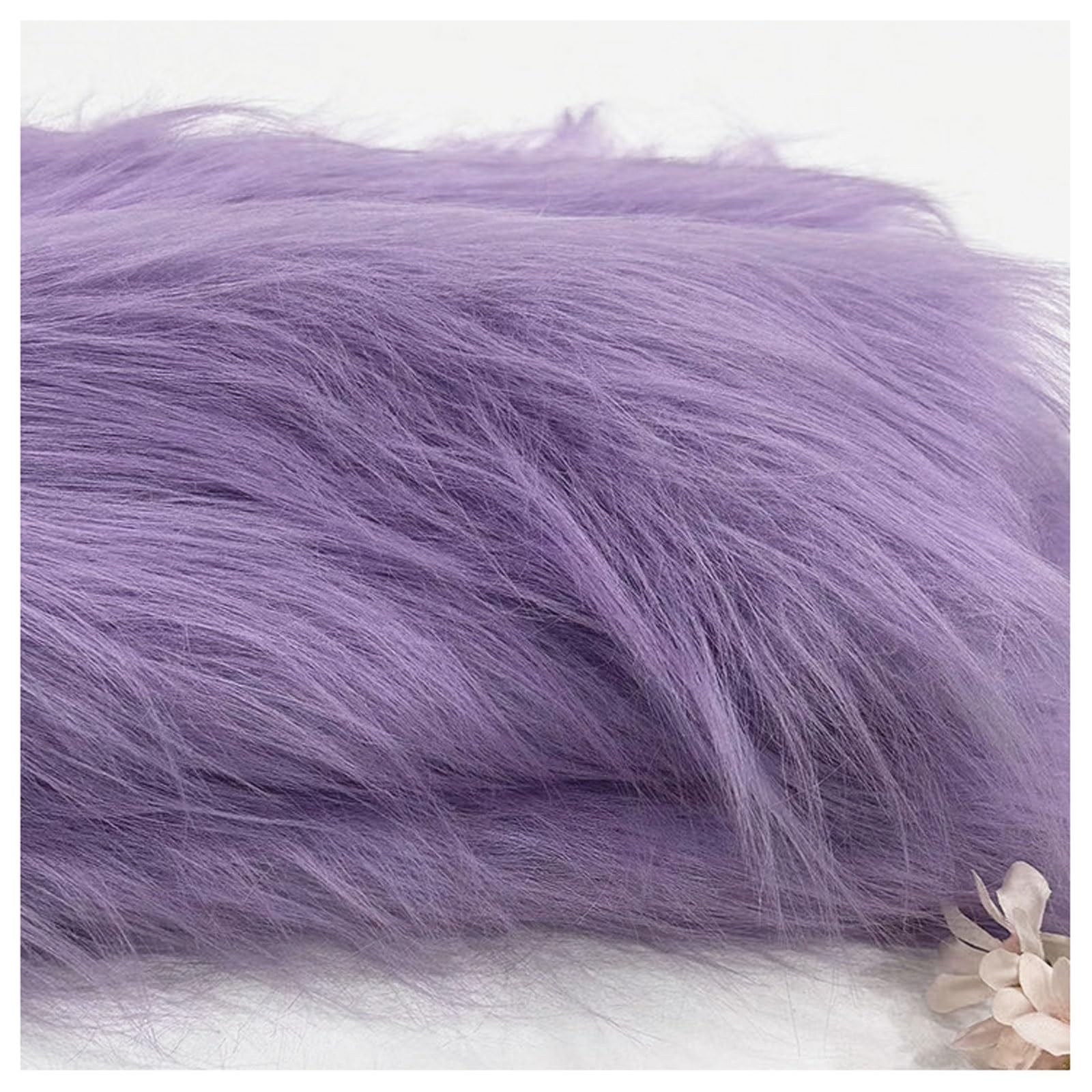 Shaggy Faux Fur Fabric 68 Colors Soft Plush12cm Long Pile Fake Fur Materials Craft Fabric, for Christmas Ornaments, Fursuit, Cosplay, Costume, Gnome Beards, Craft Supply, 50x180cm (Color : Purple 3)