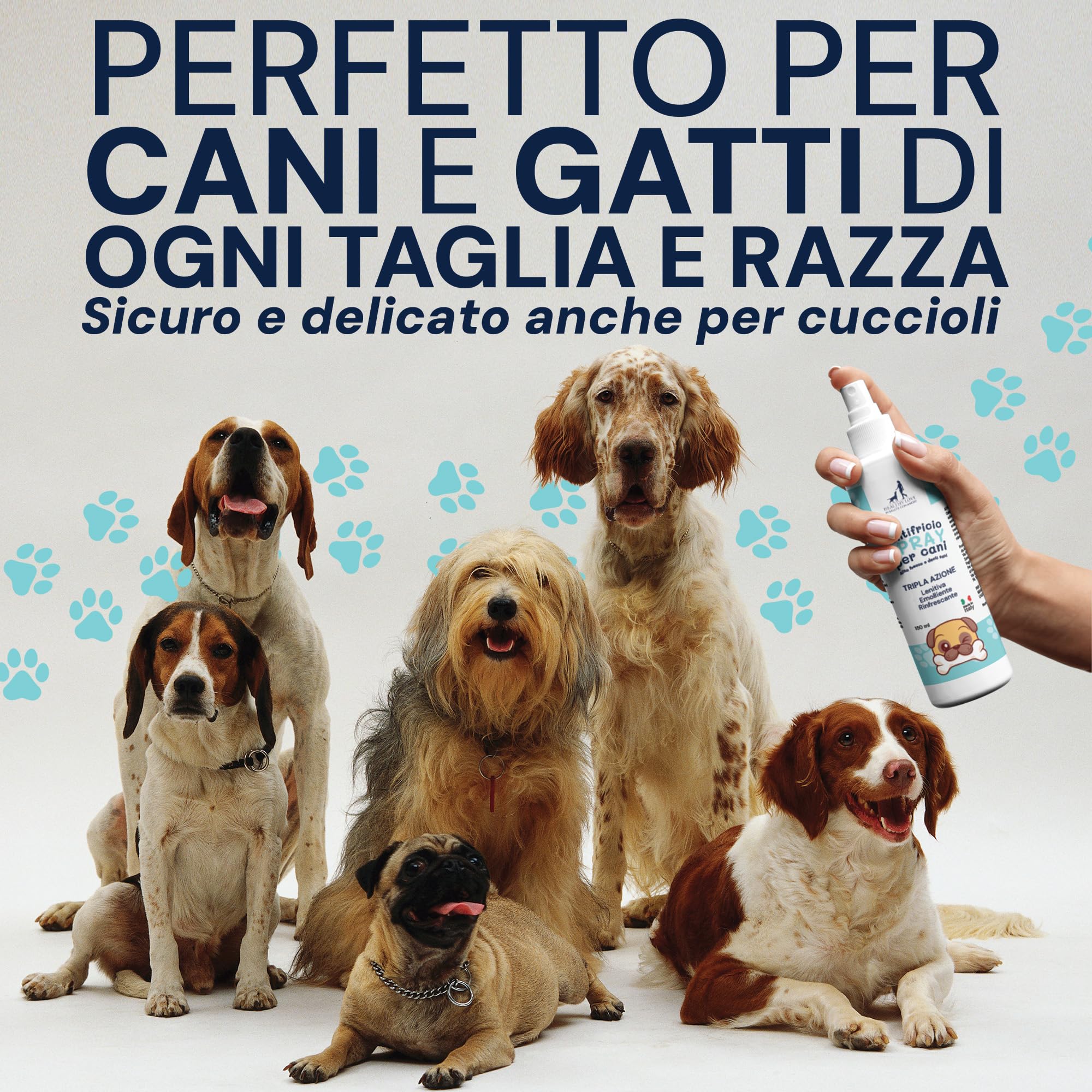 Healthy Love® - Dentifricio per Cani Spray - Pulizia Denti e Rimozione Tartaro - Igiene Orale per Alito Fresco - Formula Naturale con Aloe Bio, Calendula e Oli Essenziali - 150ml made in Italy