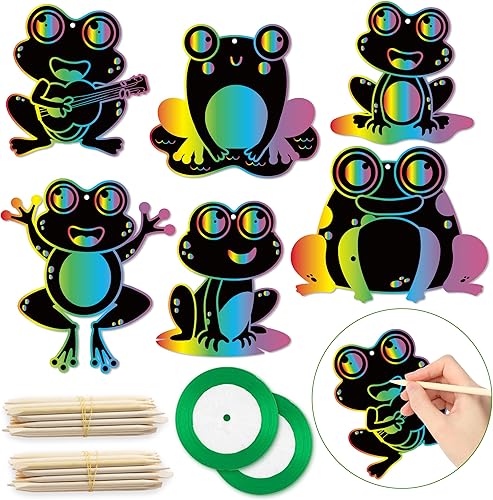 HubirdSall 60 piezas de arte para raspar del día de San Patricio para niños trébol de la suerte arco iris kit de adornos colgantes para escuela aula