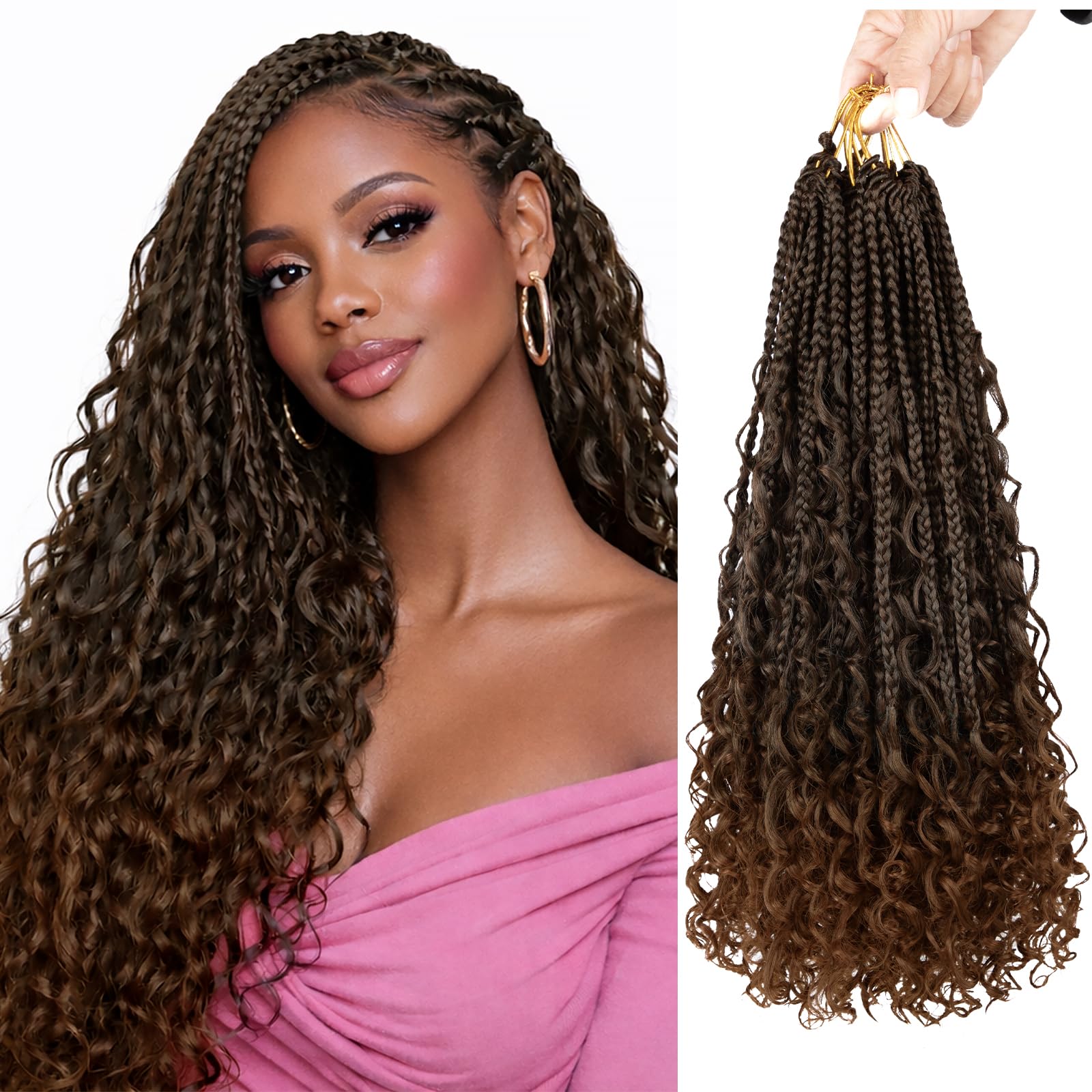 Amazon.com : Boho Box Braids Crochet Hair 18 Inch, Goddess Crochet